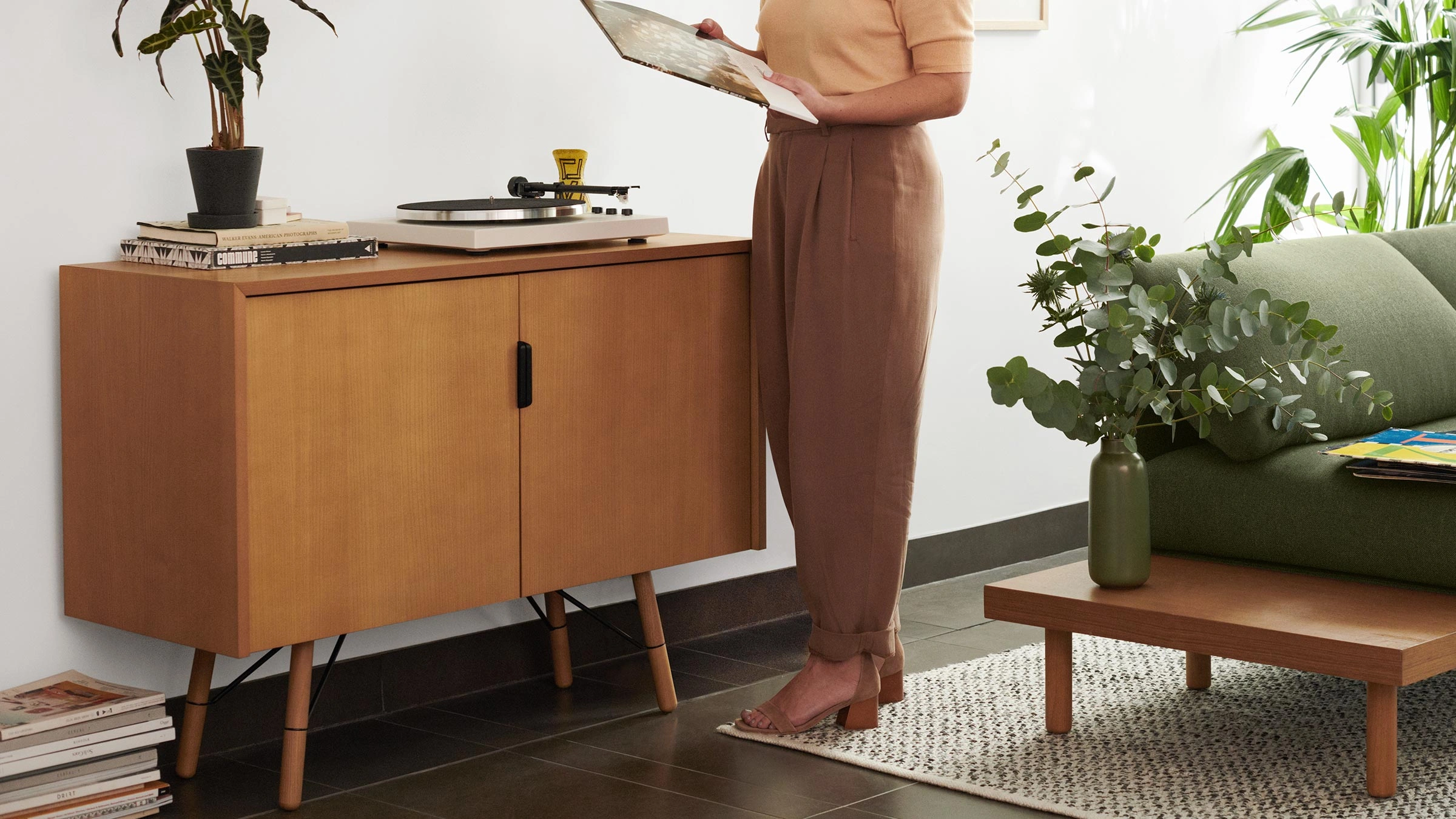 Credenza side store table