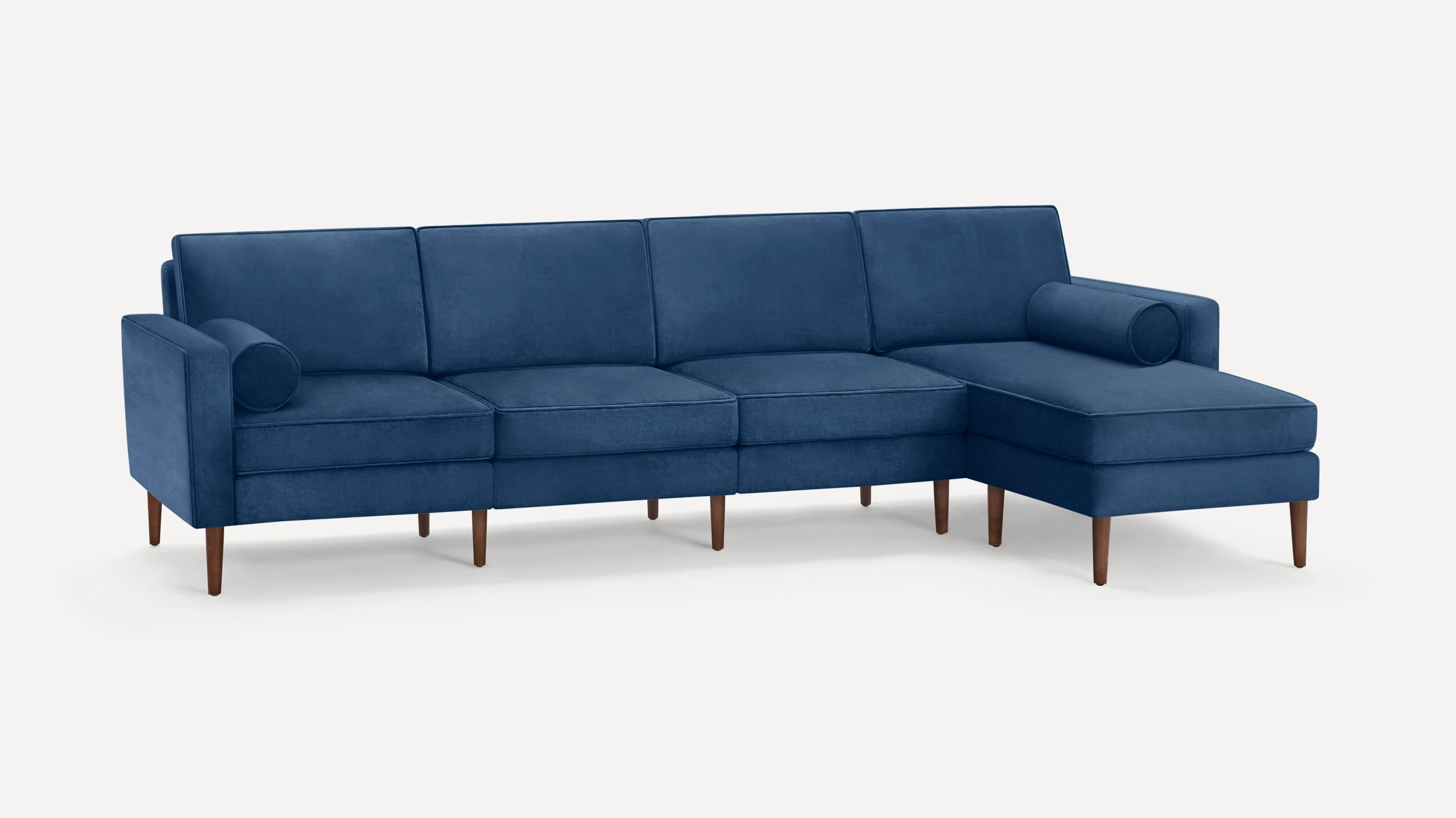 Nomad velvet store sofa with chaise