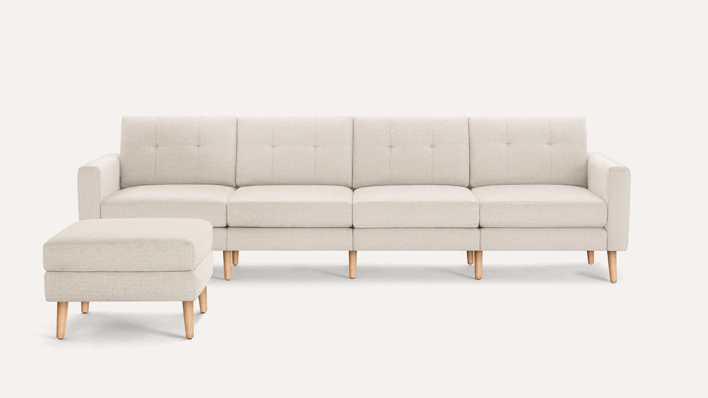The Nomad Fabric King Sofa With Ottoman Burrow