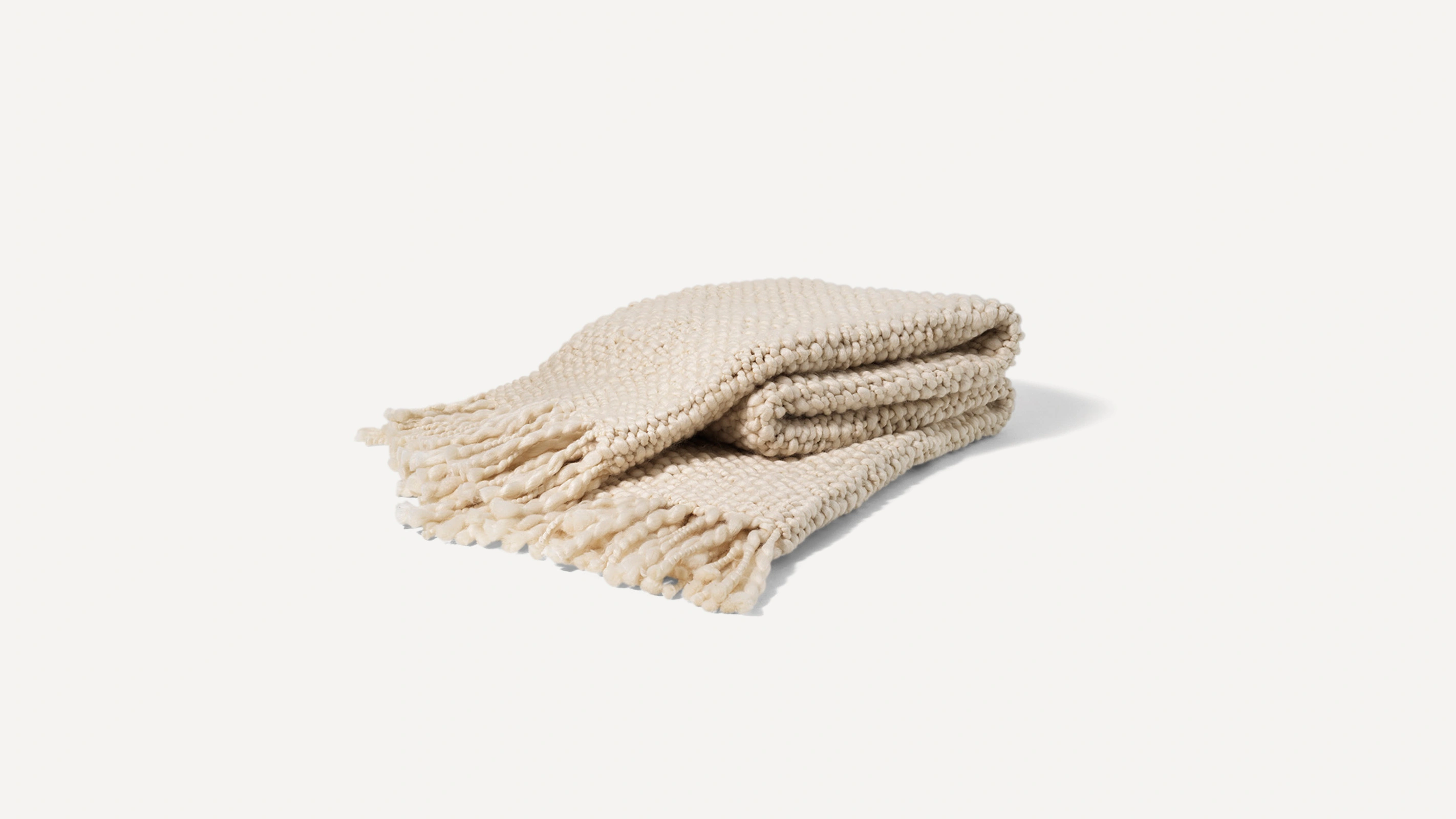 Burrow Ivory Throw Blanket Decorative Hand Woven Blankets