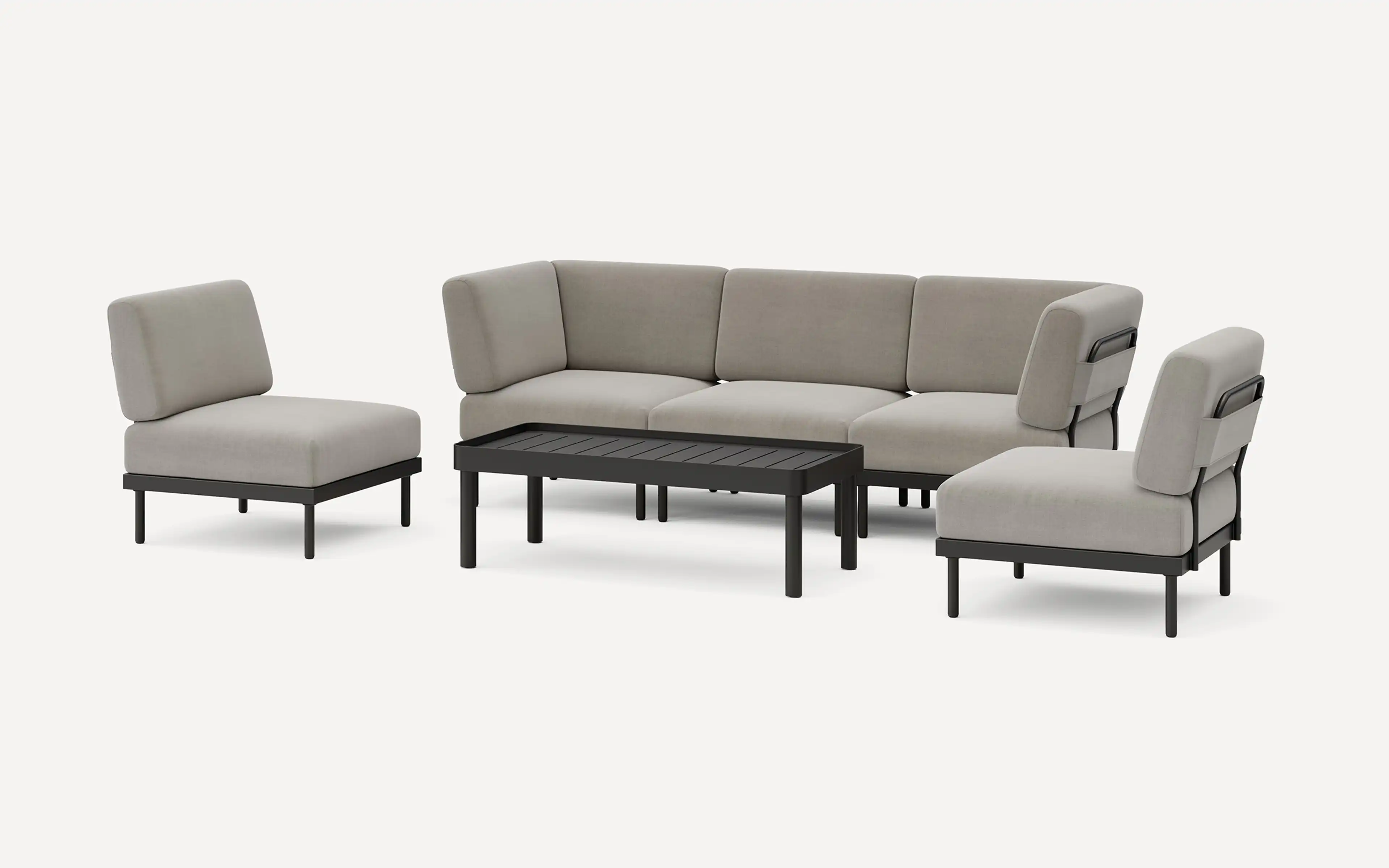 Relay Outdoor 3-Piece Sofa, 2 Chairs, & Coffee Table Set