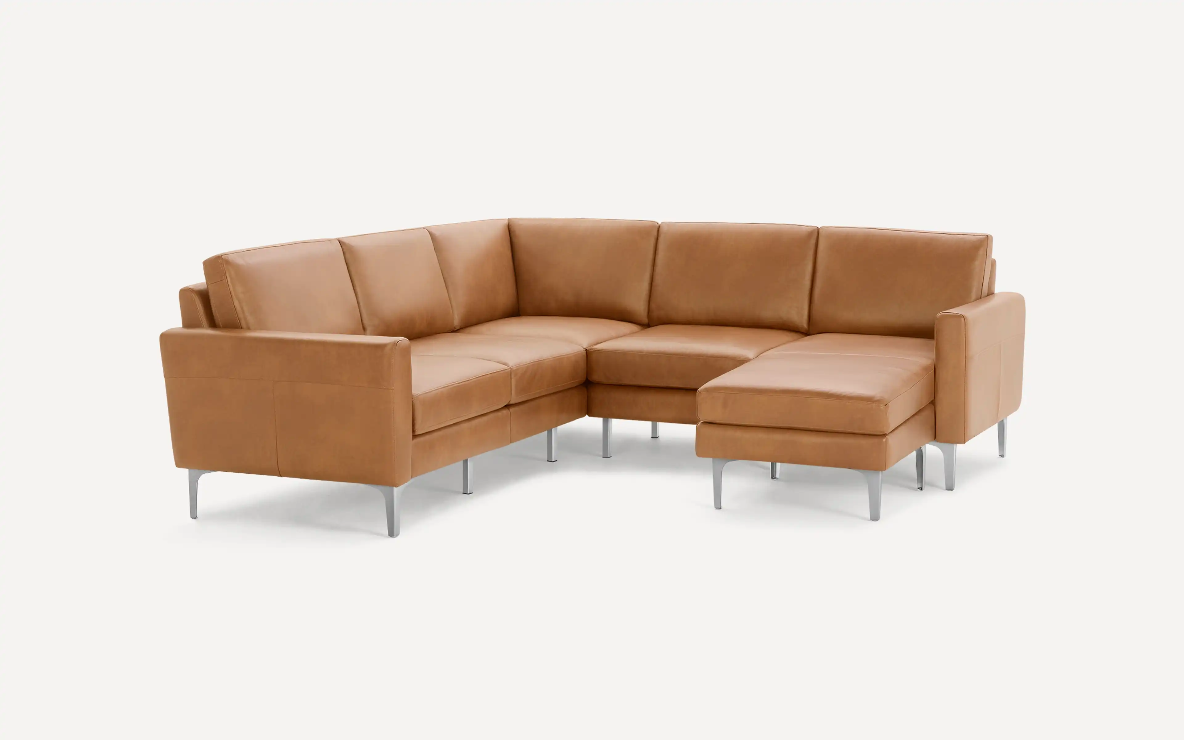 Nomad Leather 5-Seat Corner Sectional with Chaise