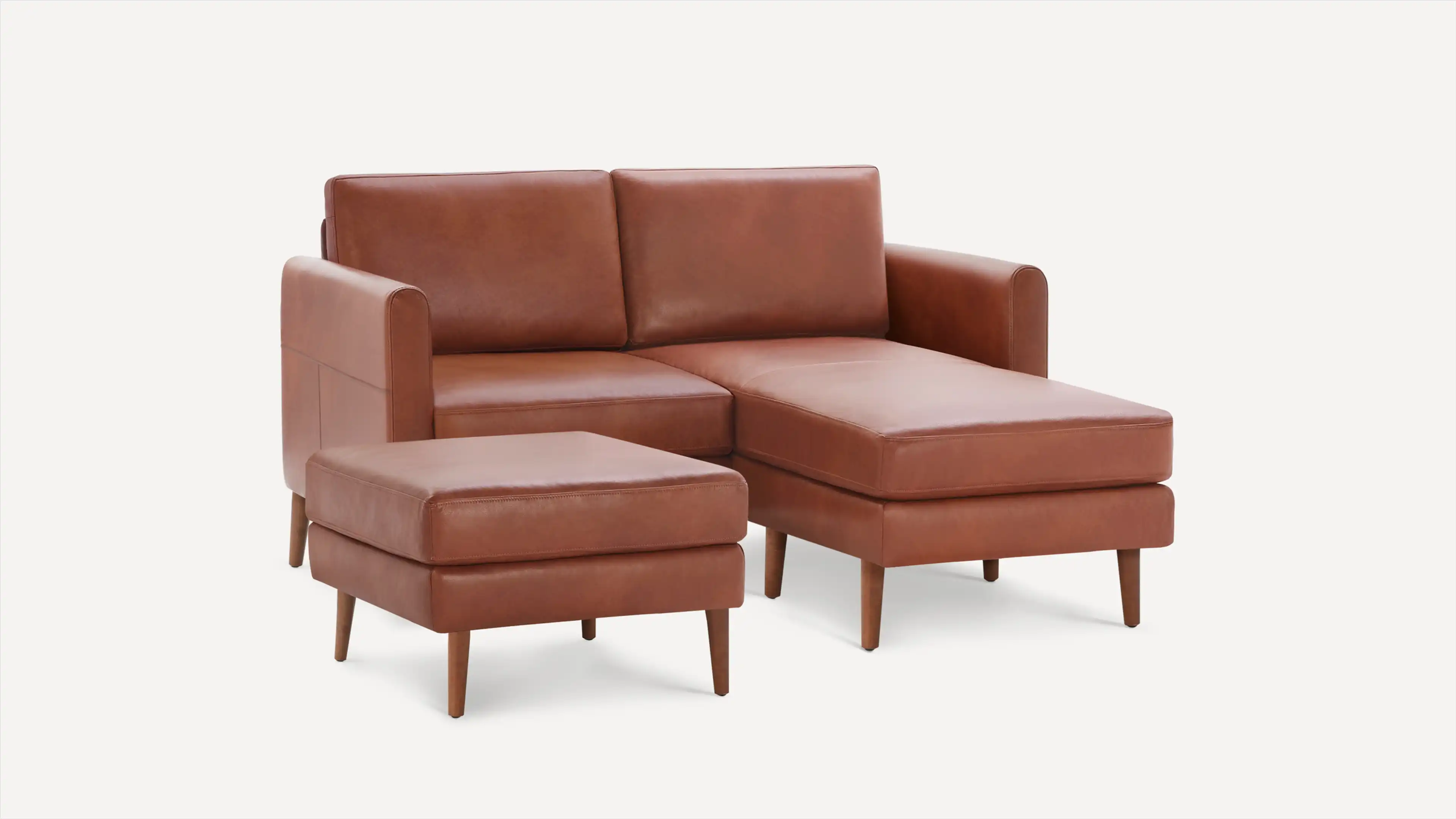 Original Nomad Chaise Loveseat in Chestnut Leather