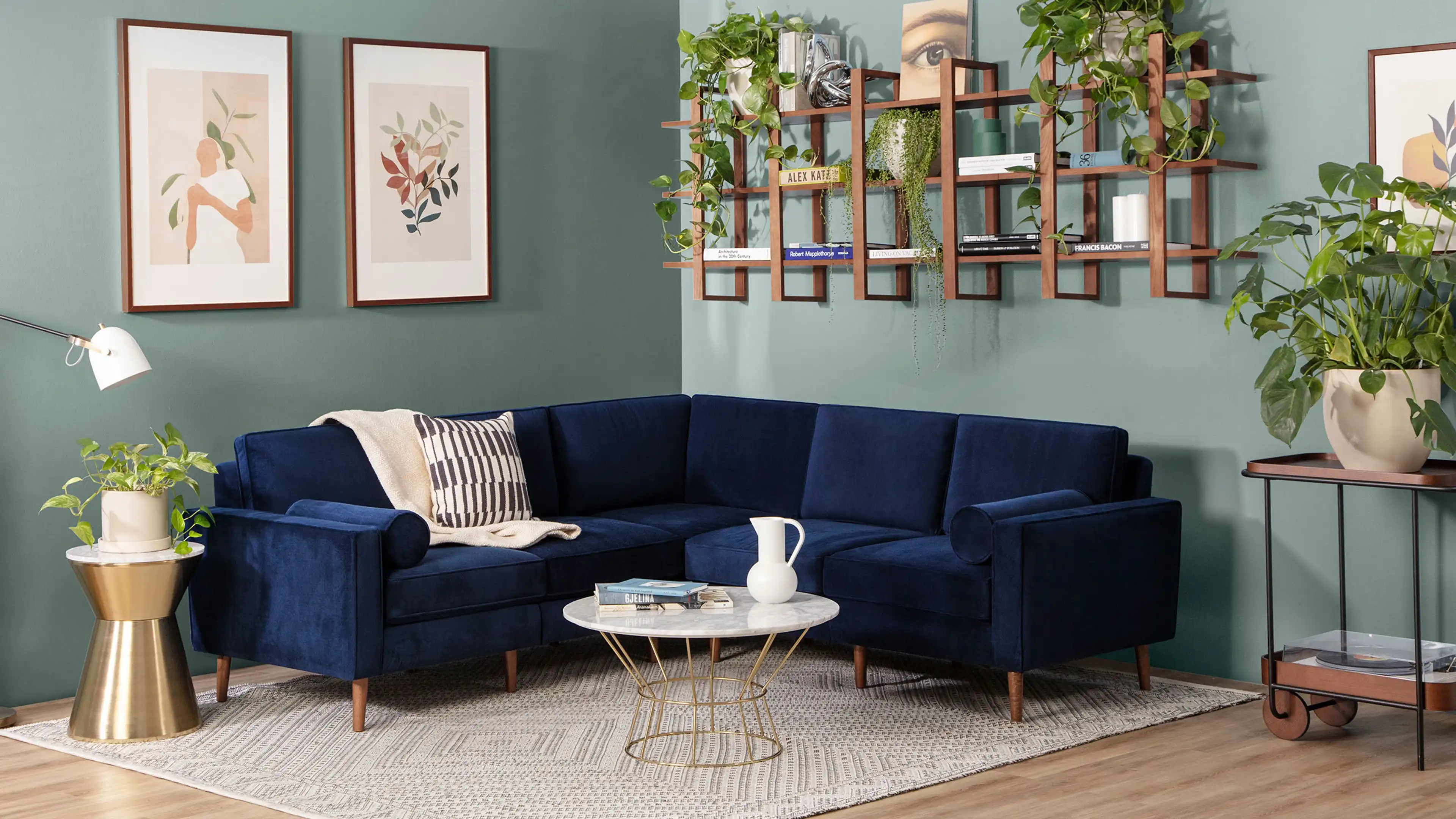 Nomad Velvet 5-Seat Corner Sectional with Chaise