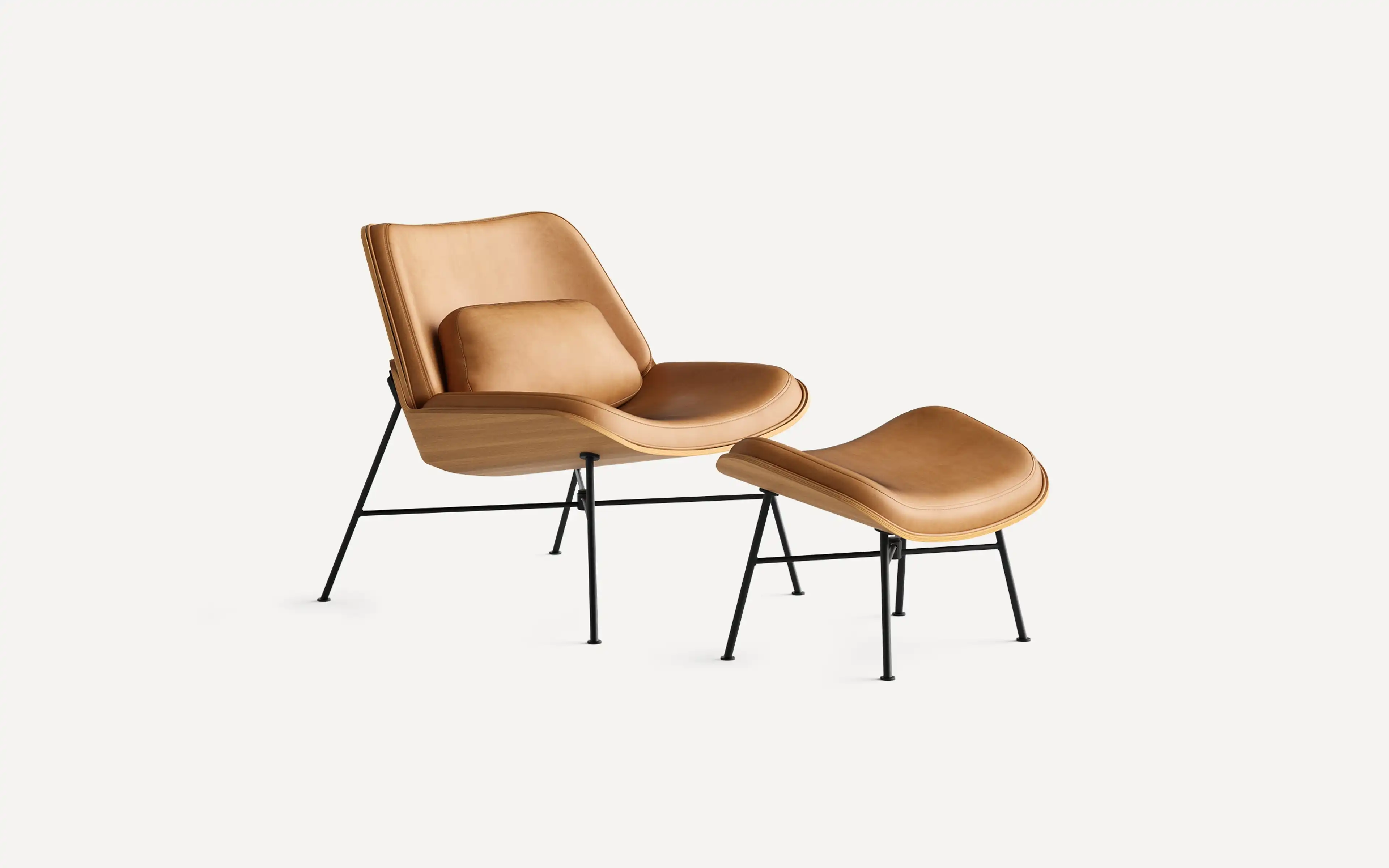 Vesper Leather & Wood Lounge Chair