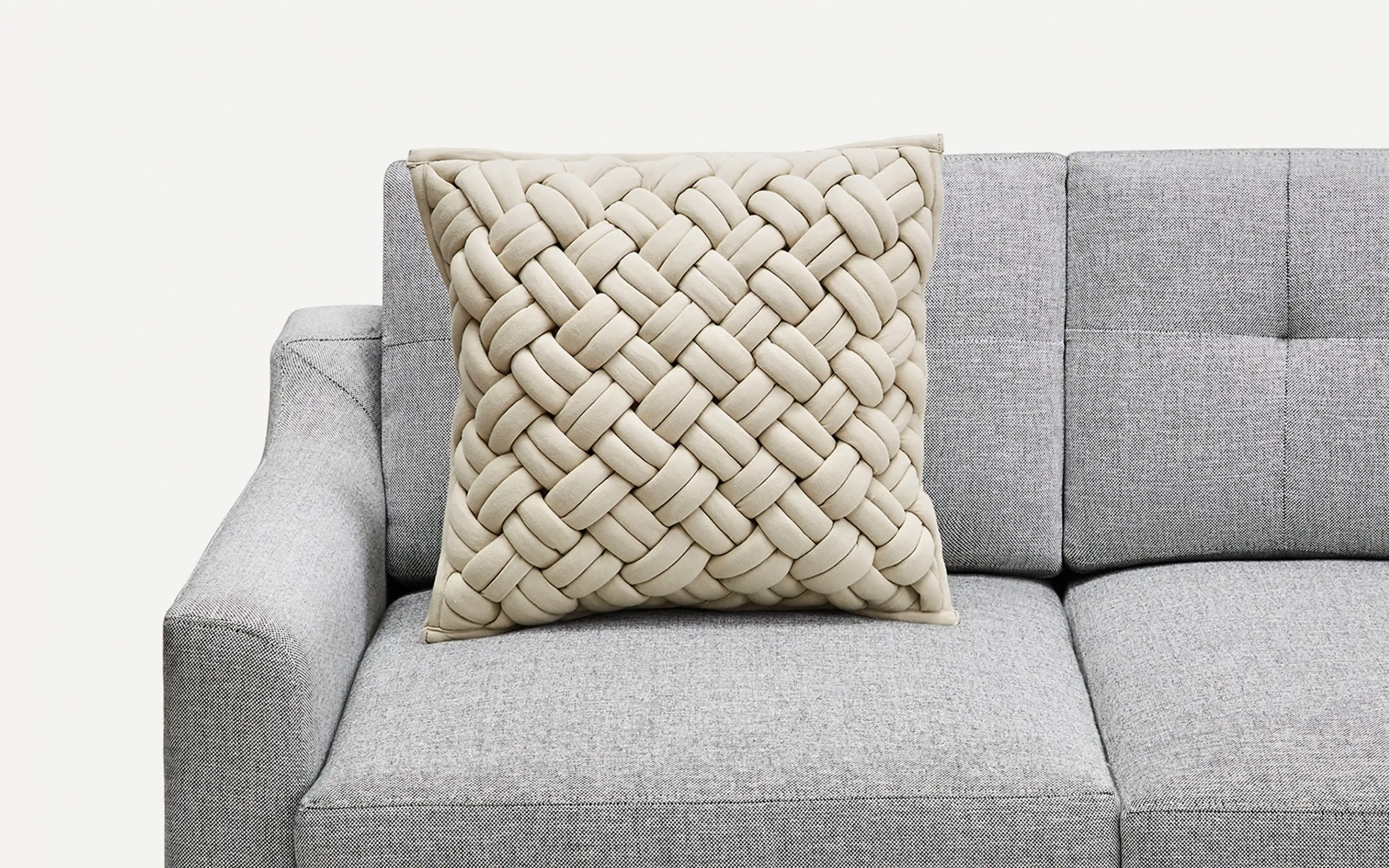 Ivory Interknit Jersey Pillow Cover