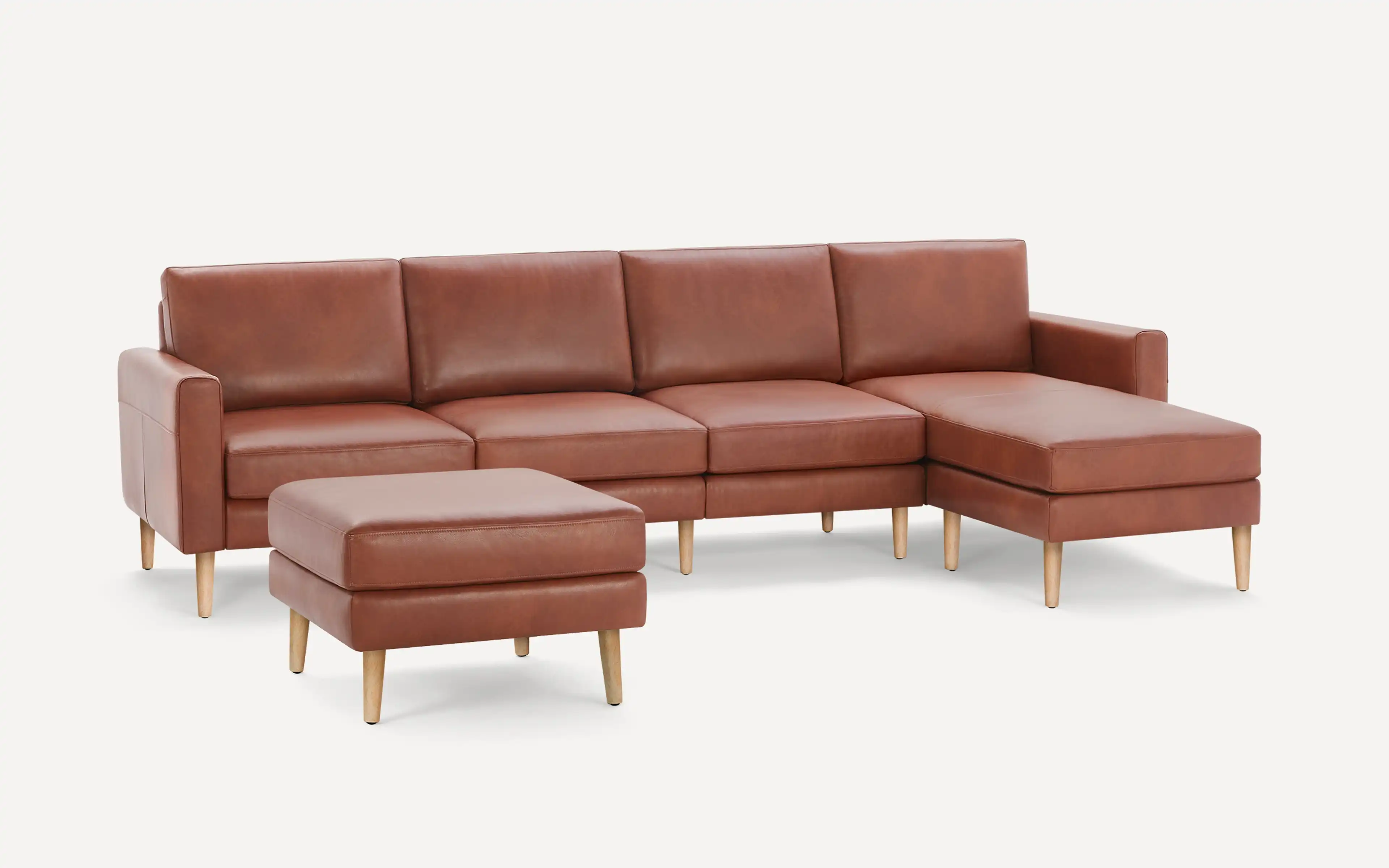 Original Nomad Chaise King Sofa in Chestnut Leather