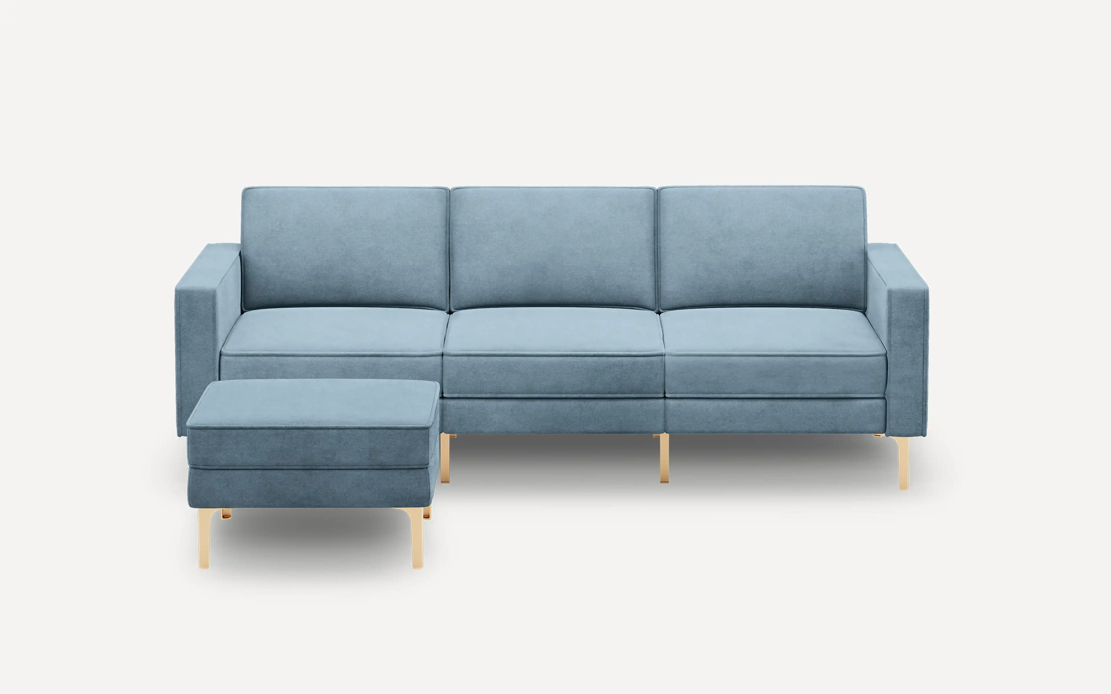 Original Nomad Sofa with Ottoman in Ocean Velvet