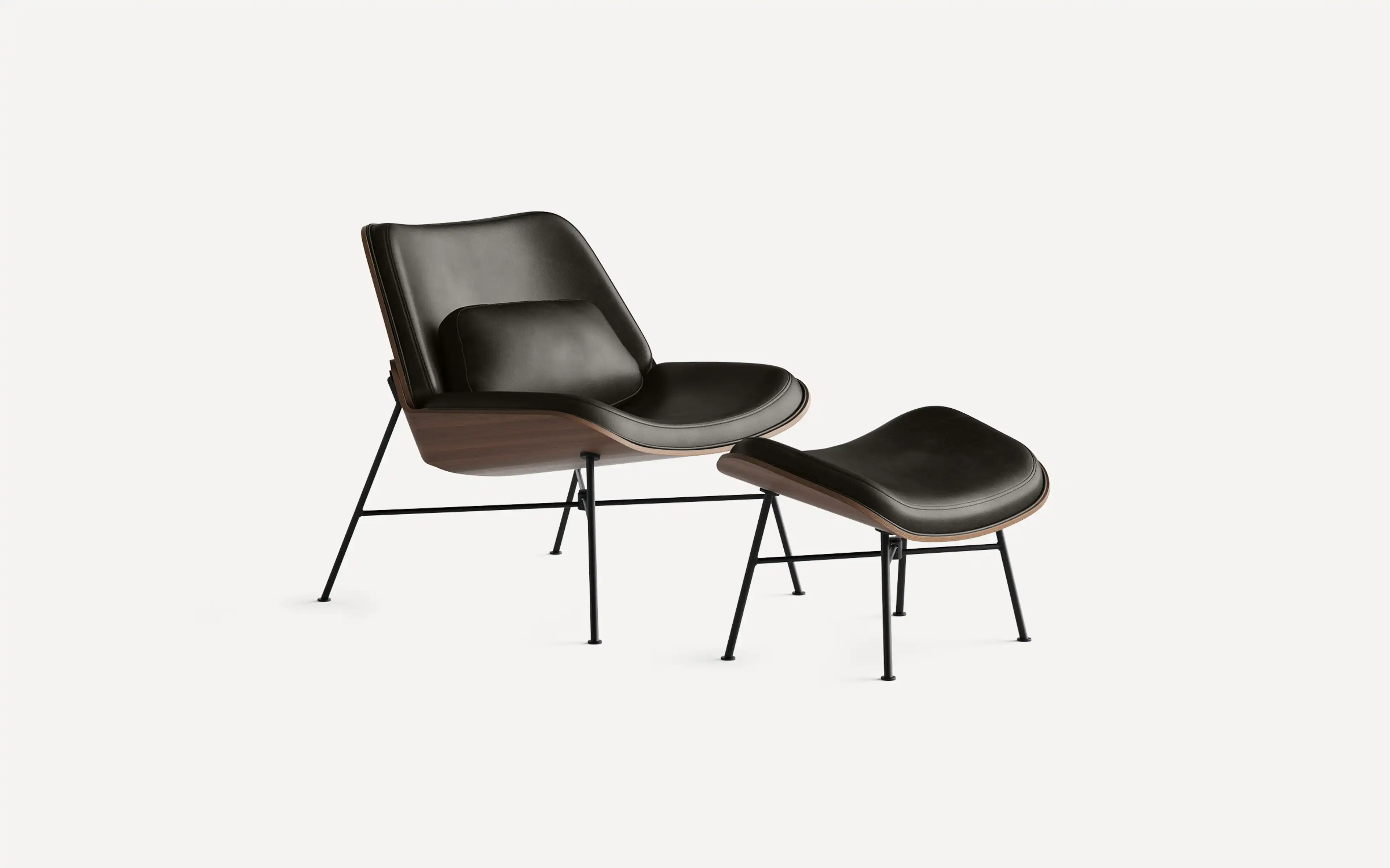 Vesper Leather & Wood Lounge Chair