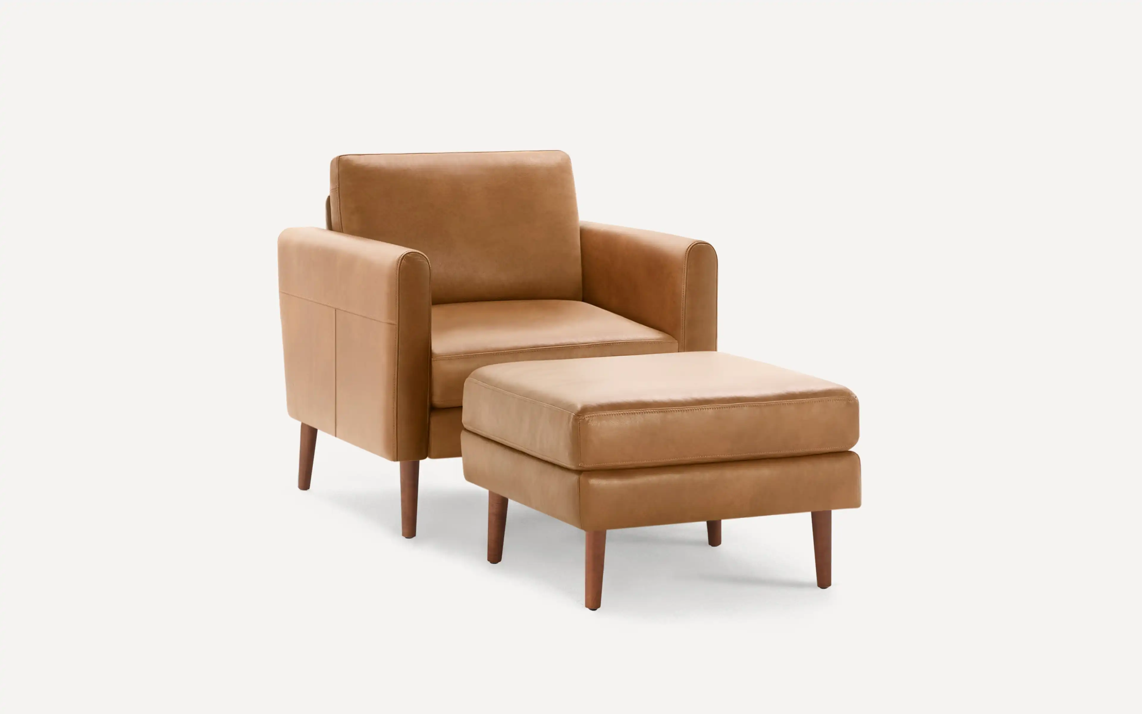 Original Nomad Armchair with Ottoman in Camel Leather