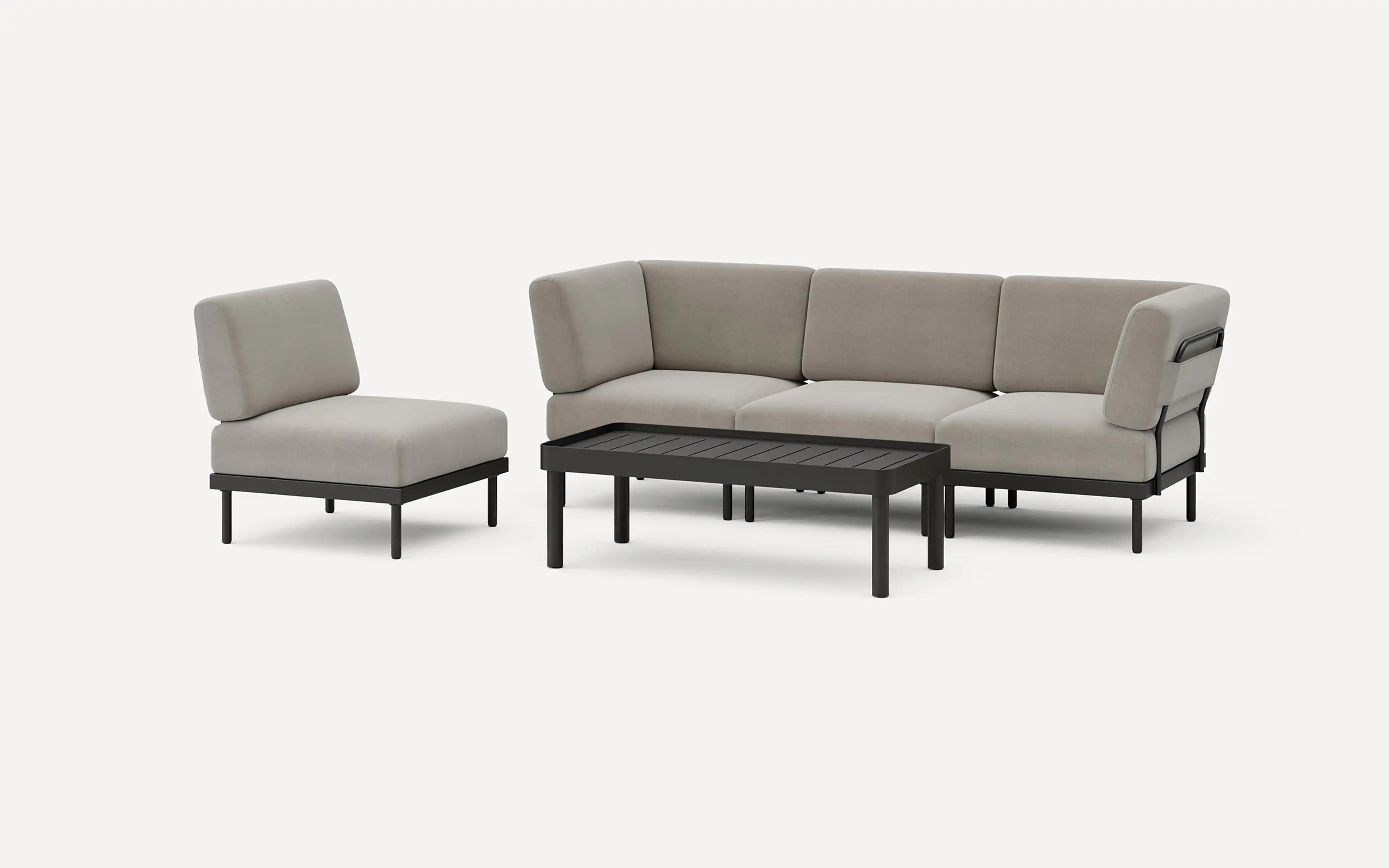 Relay Outdoor 3-Piece Sofa, Chair, & Coffee Table Set