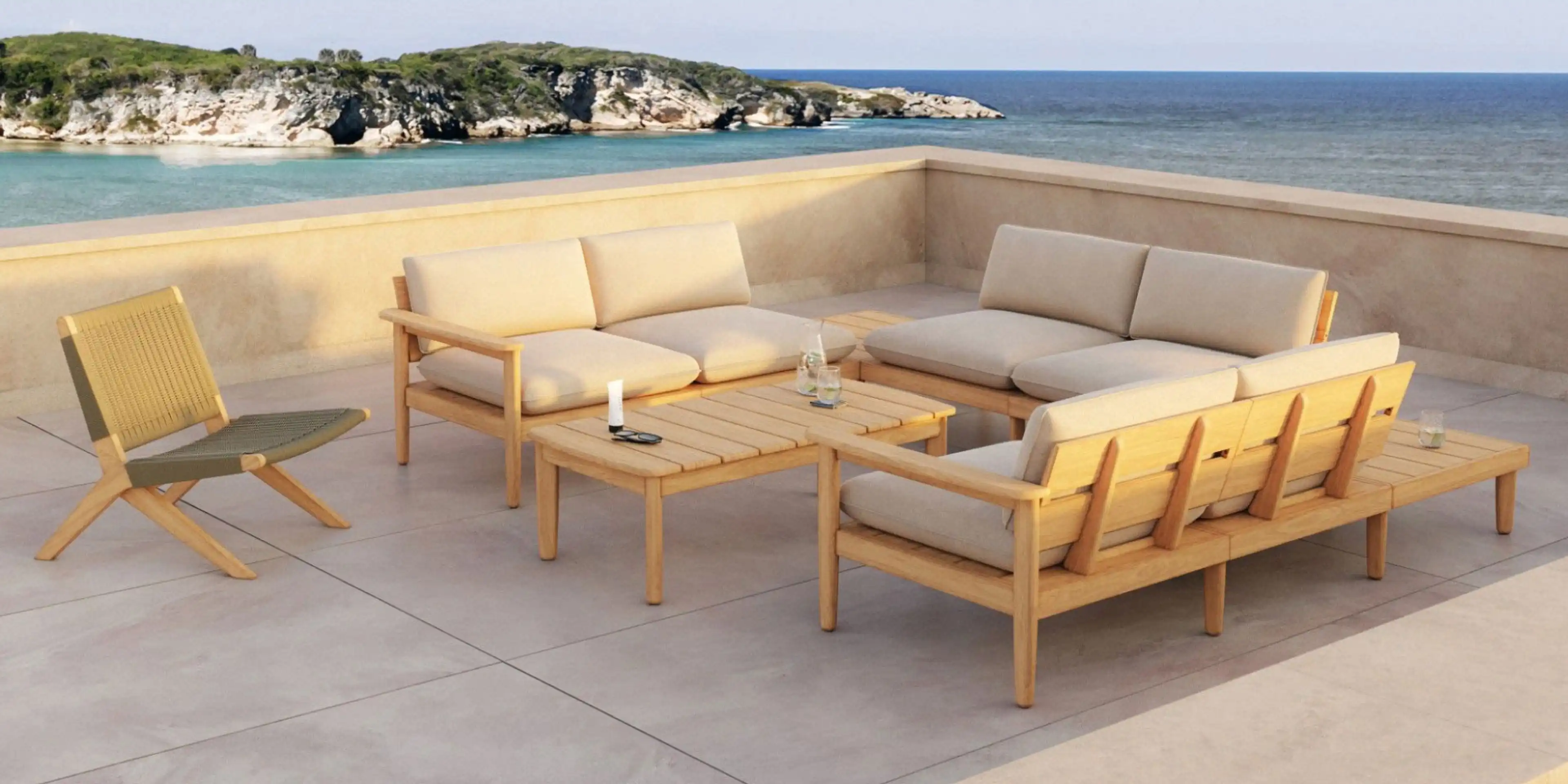 teak outdoor sofa