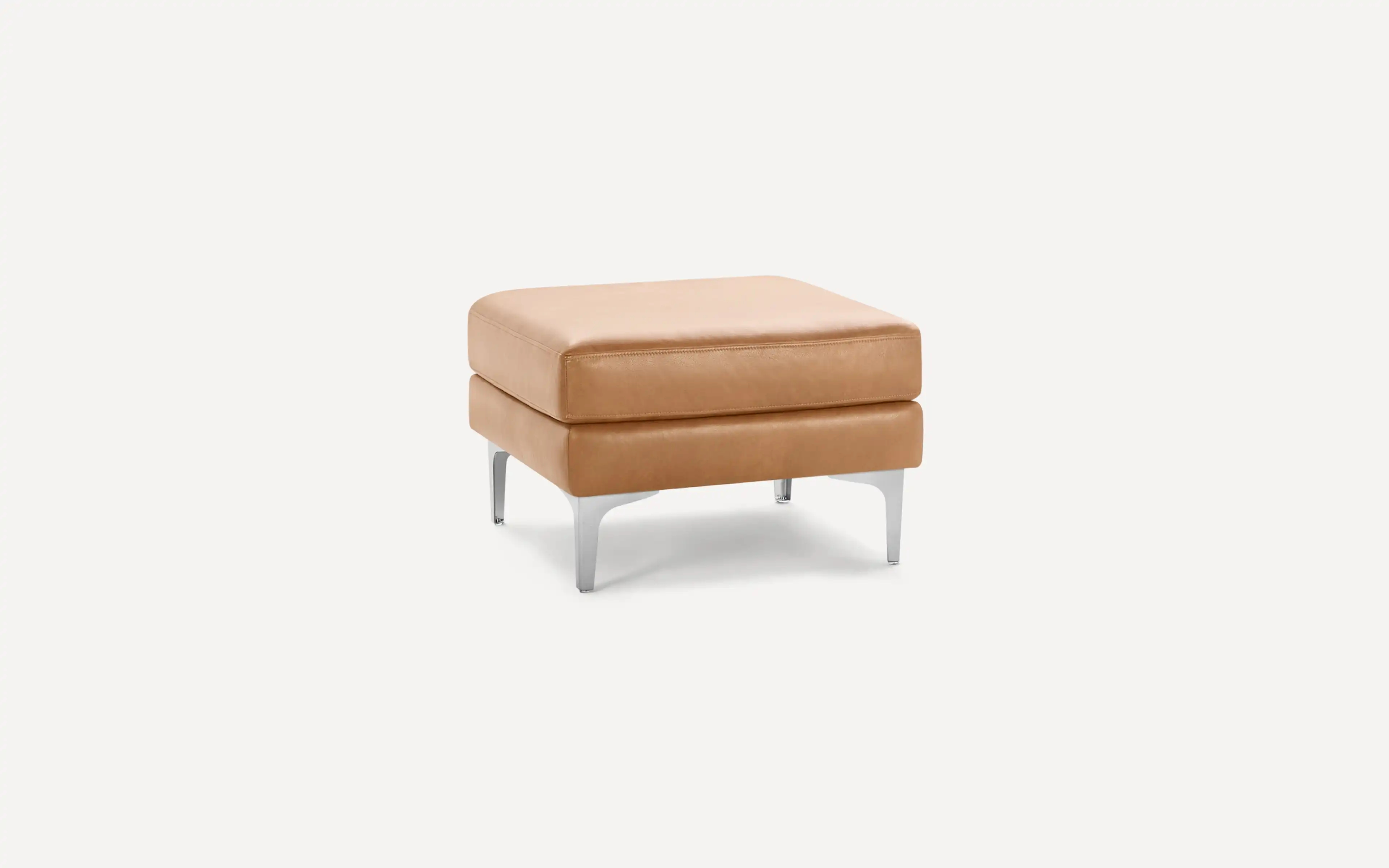 Camel Leather Ottoman