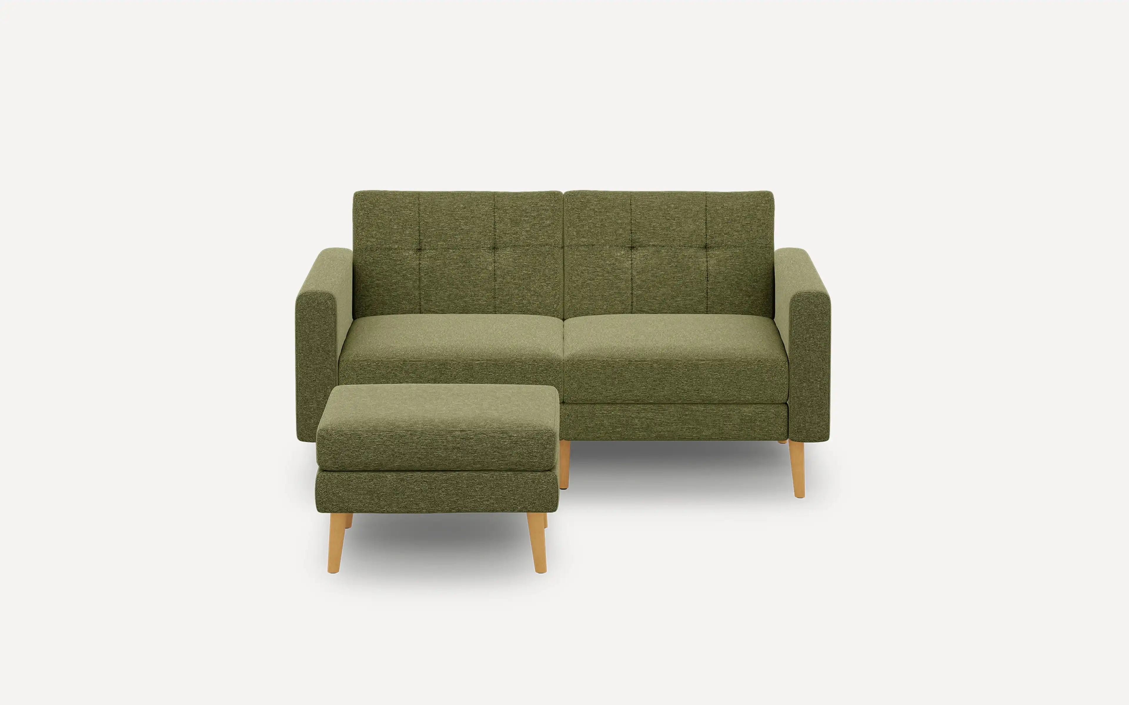 Original Nomad Loveseat with Ottoman in Moss Green Fabric