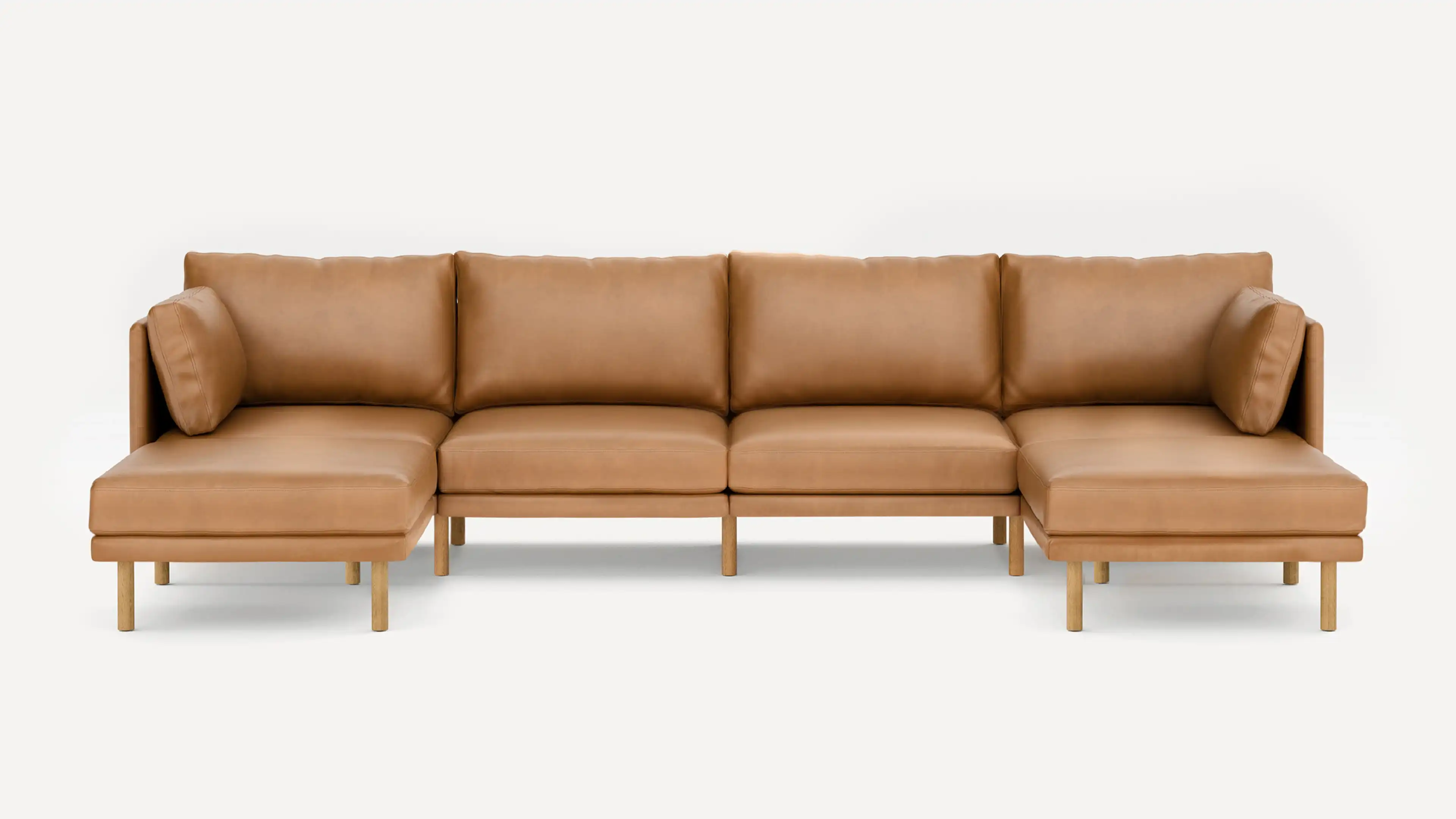 Field Leather 6-Piece Sectional Double Lounger