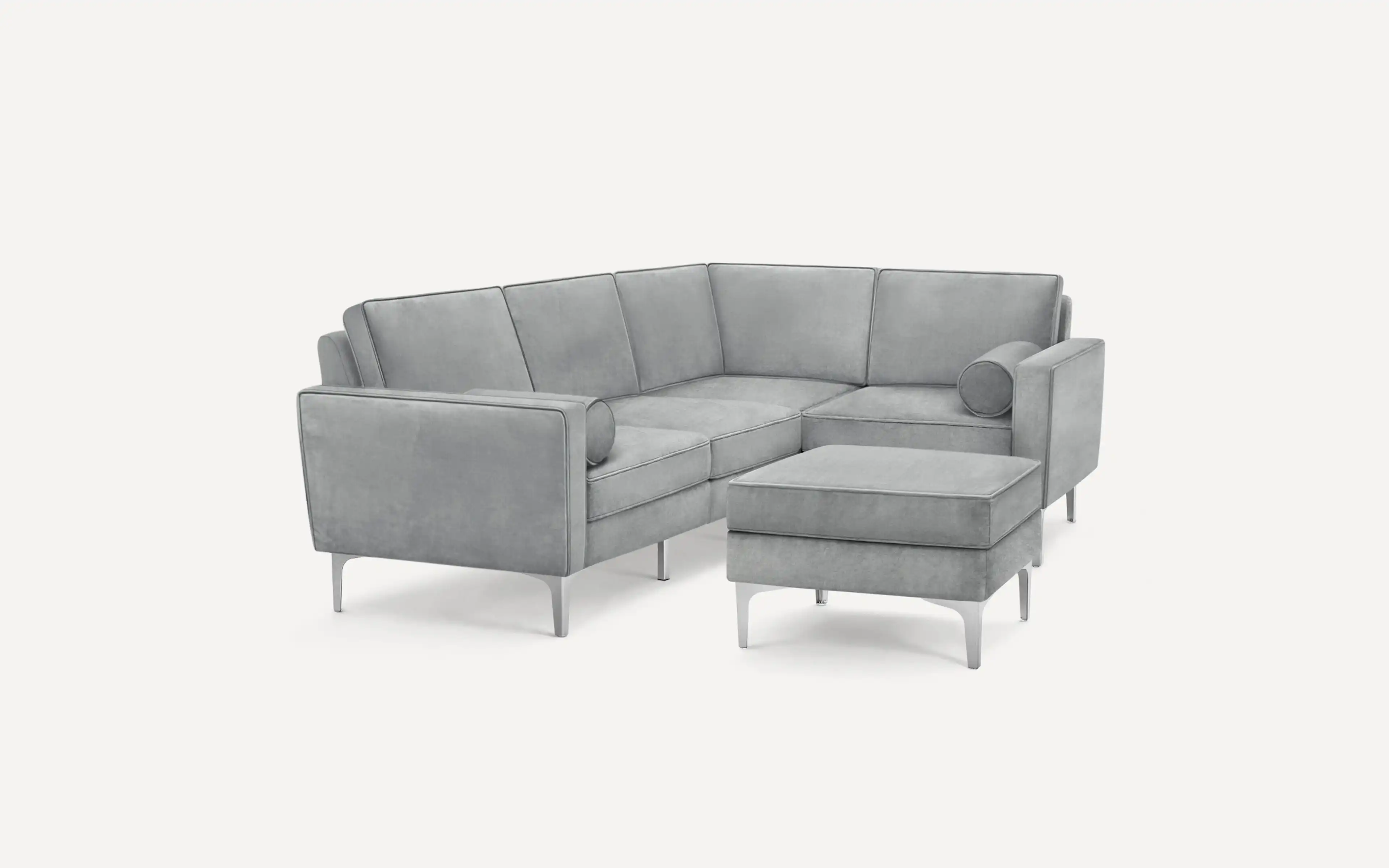 Nomad Velvet 4-Seat Corner Sectional with Ottoman