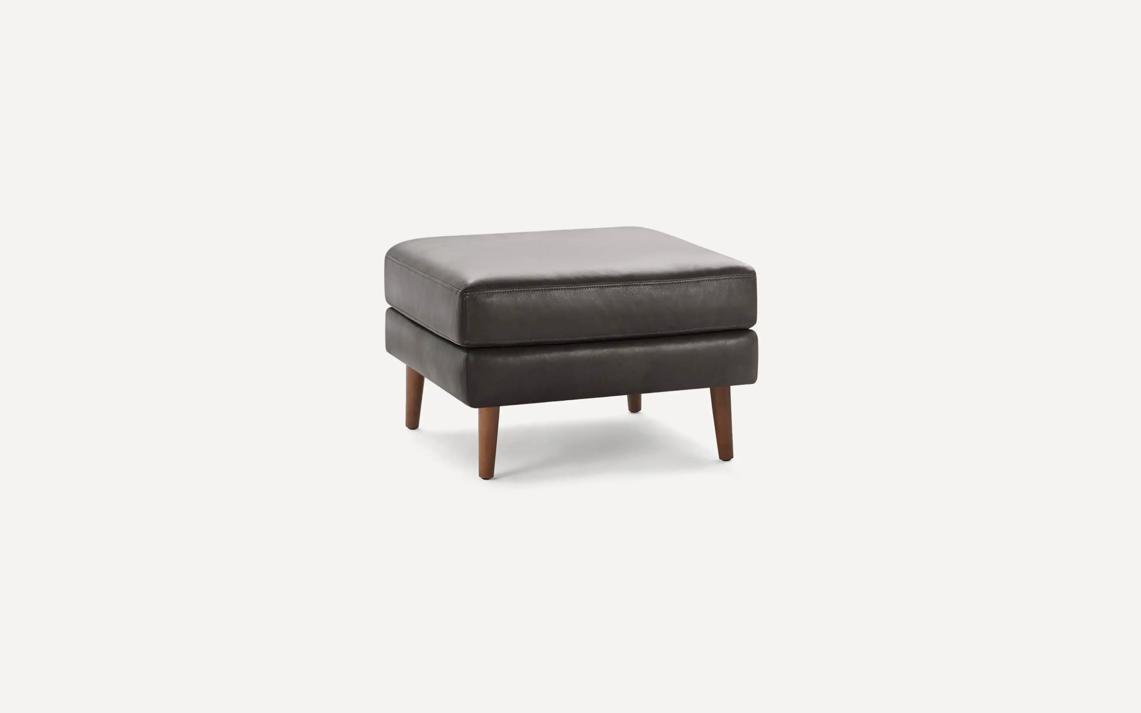 Slate Leather Ottoman