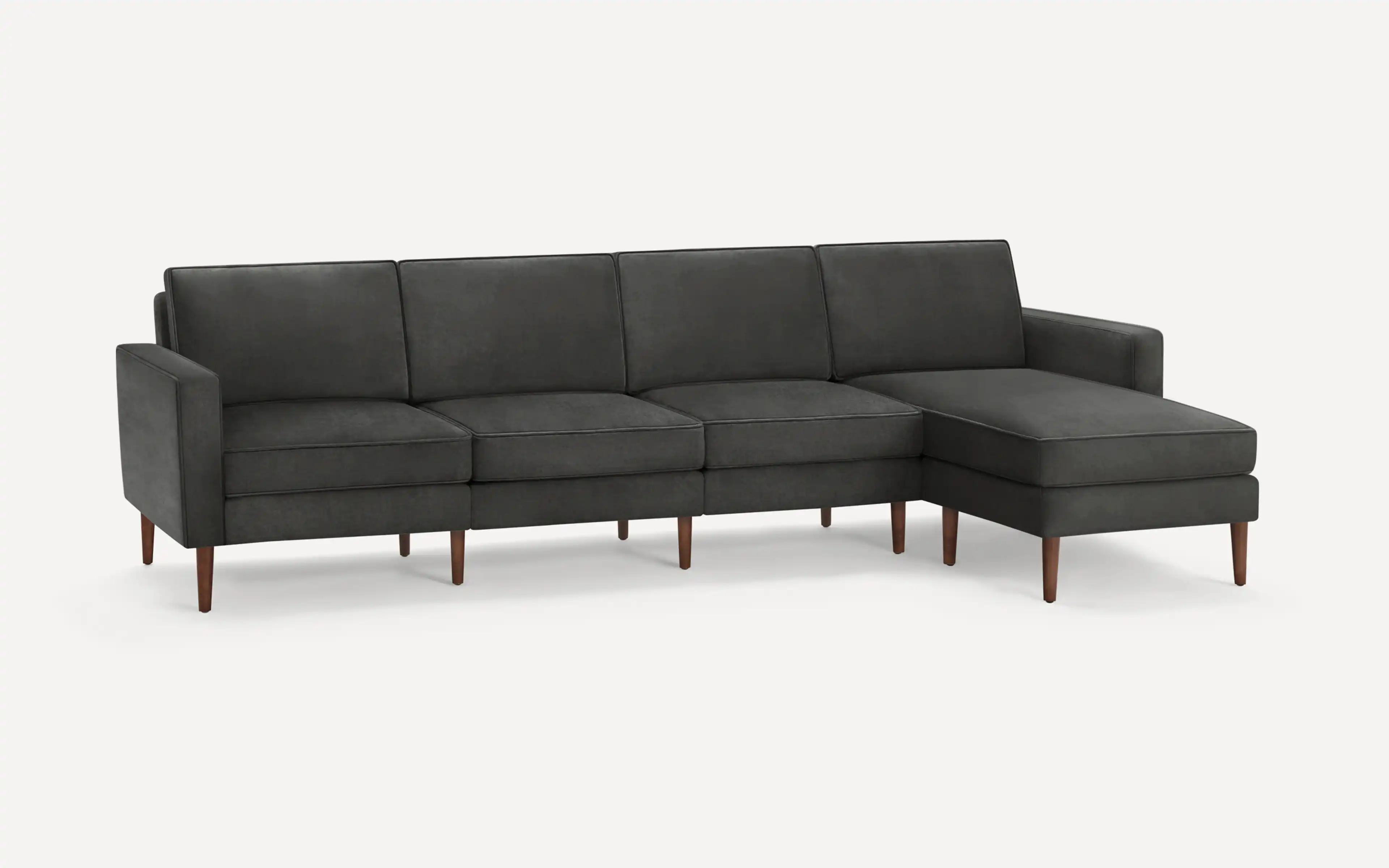 Original Nomad Chaise King Sofa in Graphite Gray Velvet