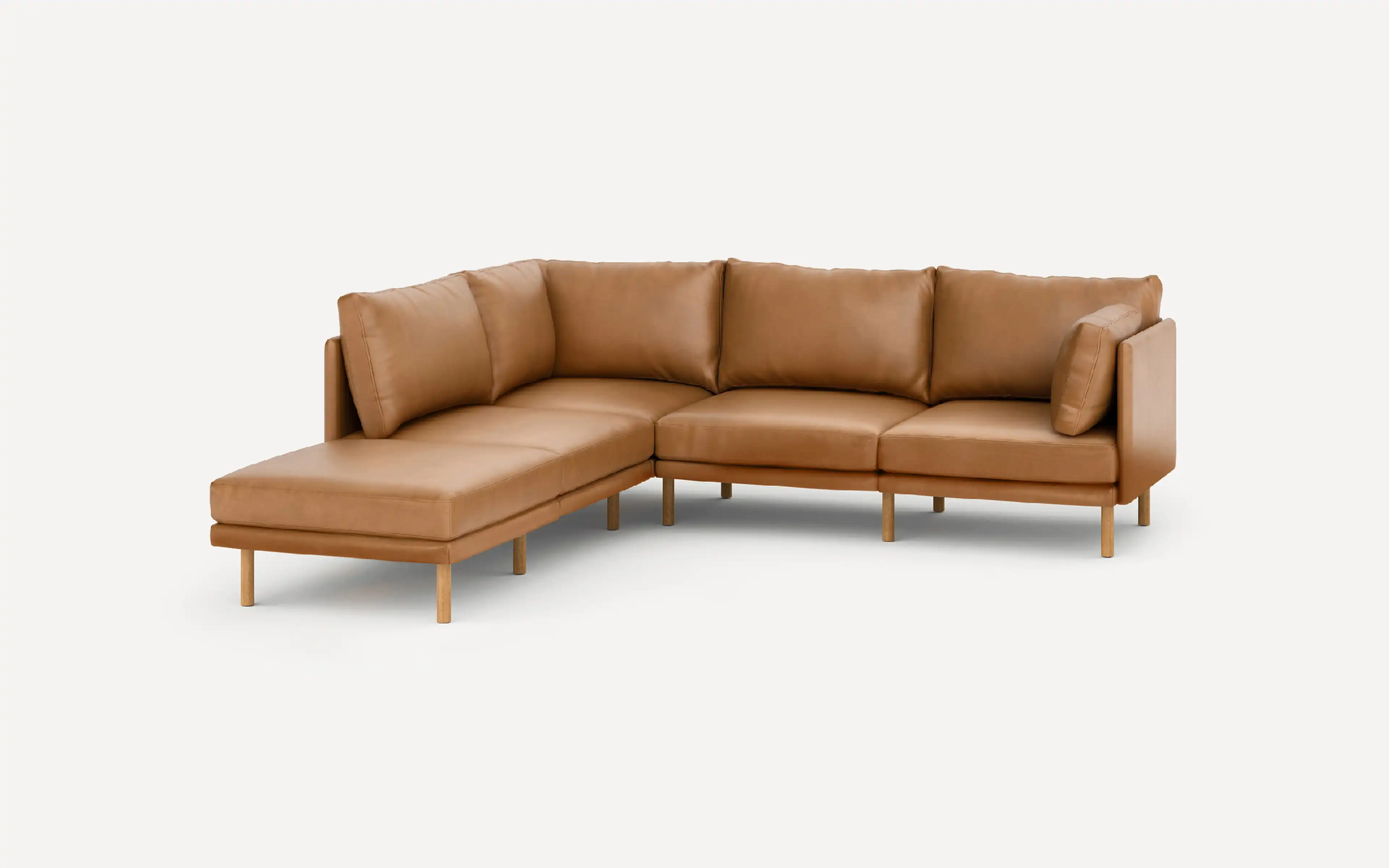 Field Leather 5-Piece One Arm Sectional Lounger