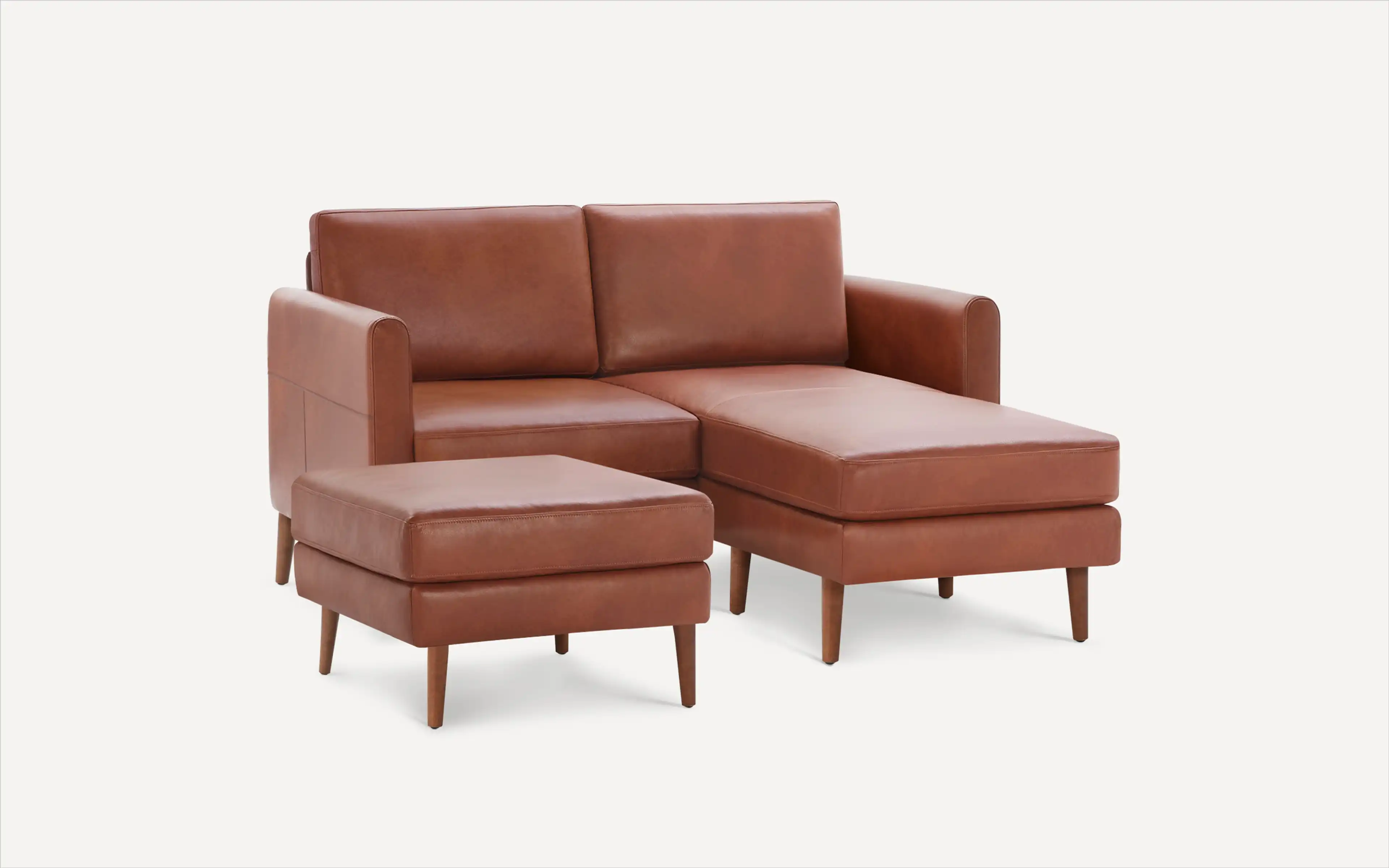 Original Nomad Chaise Loveseat in Chestnut Leather