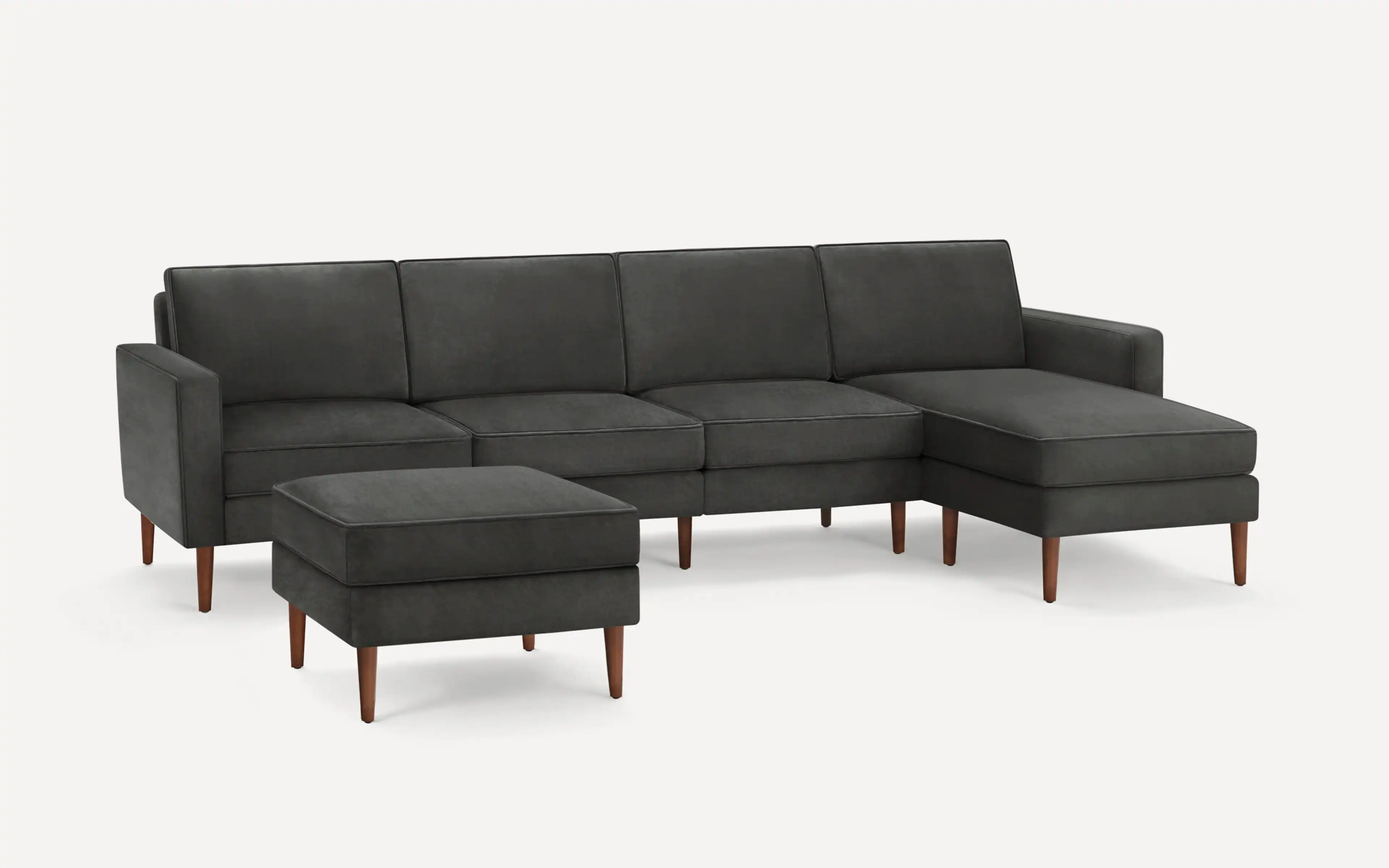 Original Nomad Chaise King Sofa in Graphite Gray Velvet