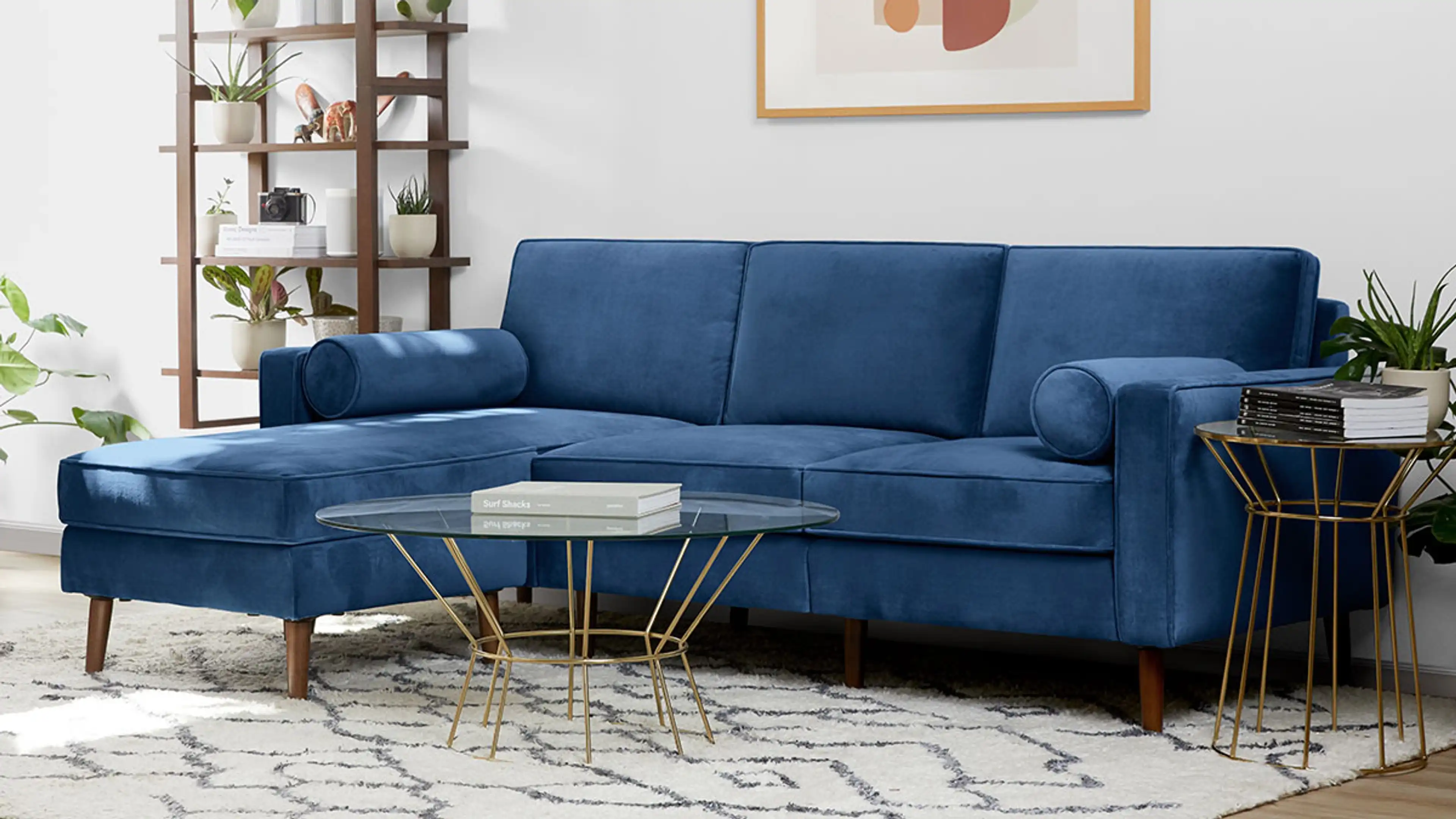 Original Nomad Chaise Sofa in Ocean Velvet