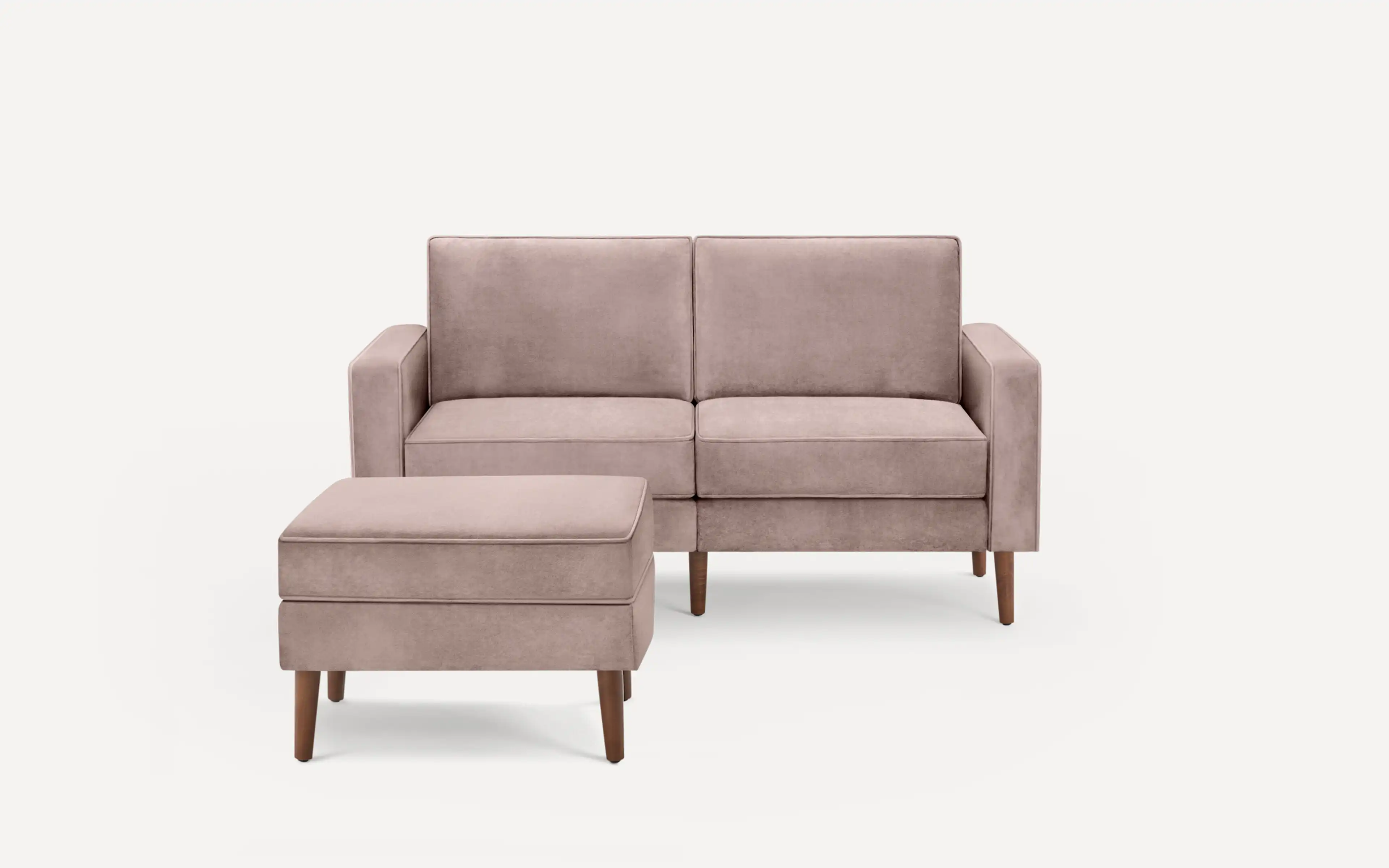 Original Nomad Loveseat with Ottoman in Dusk Velvet