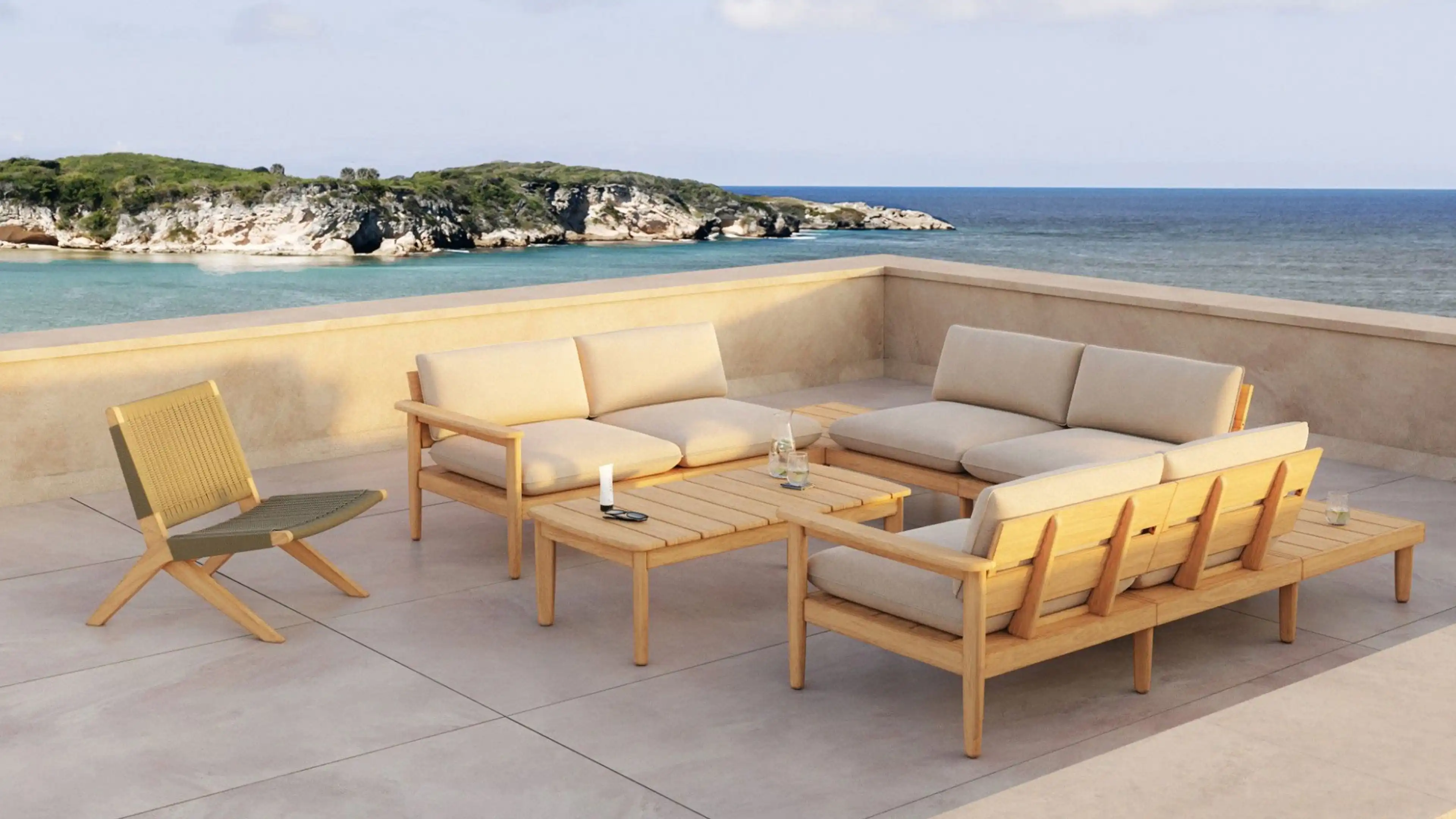 teak outdoor sofa