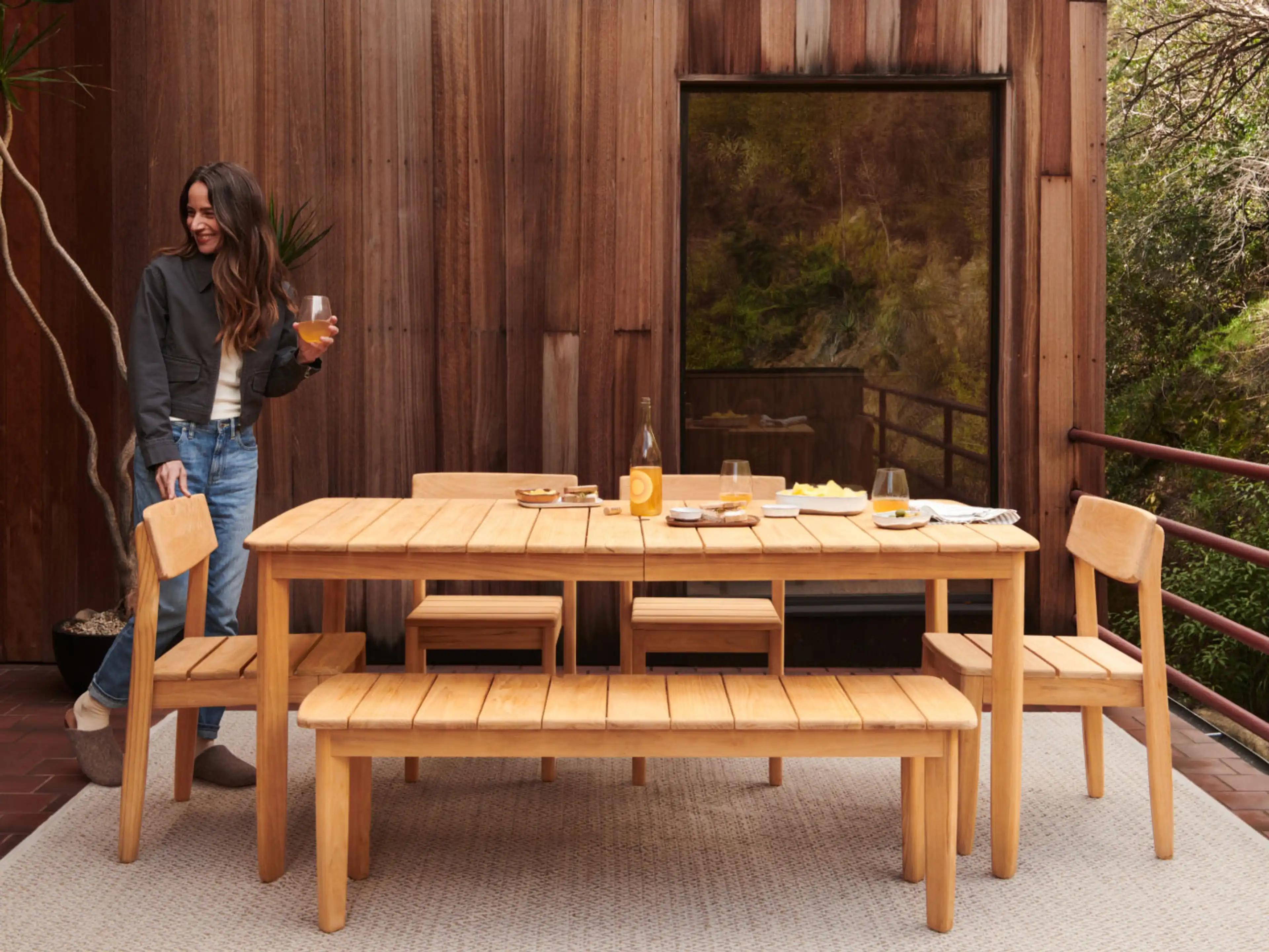 teak outdoor dining table