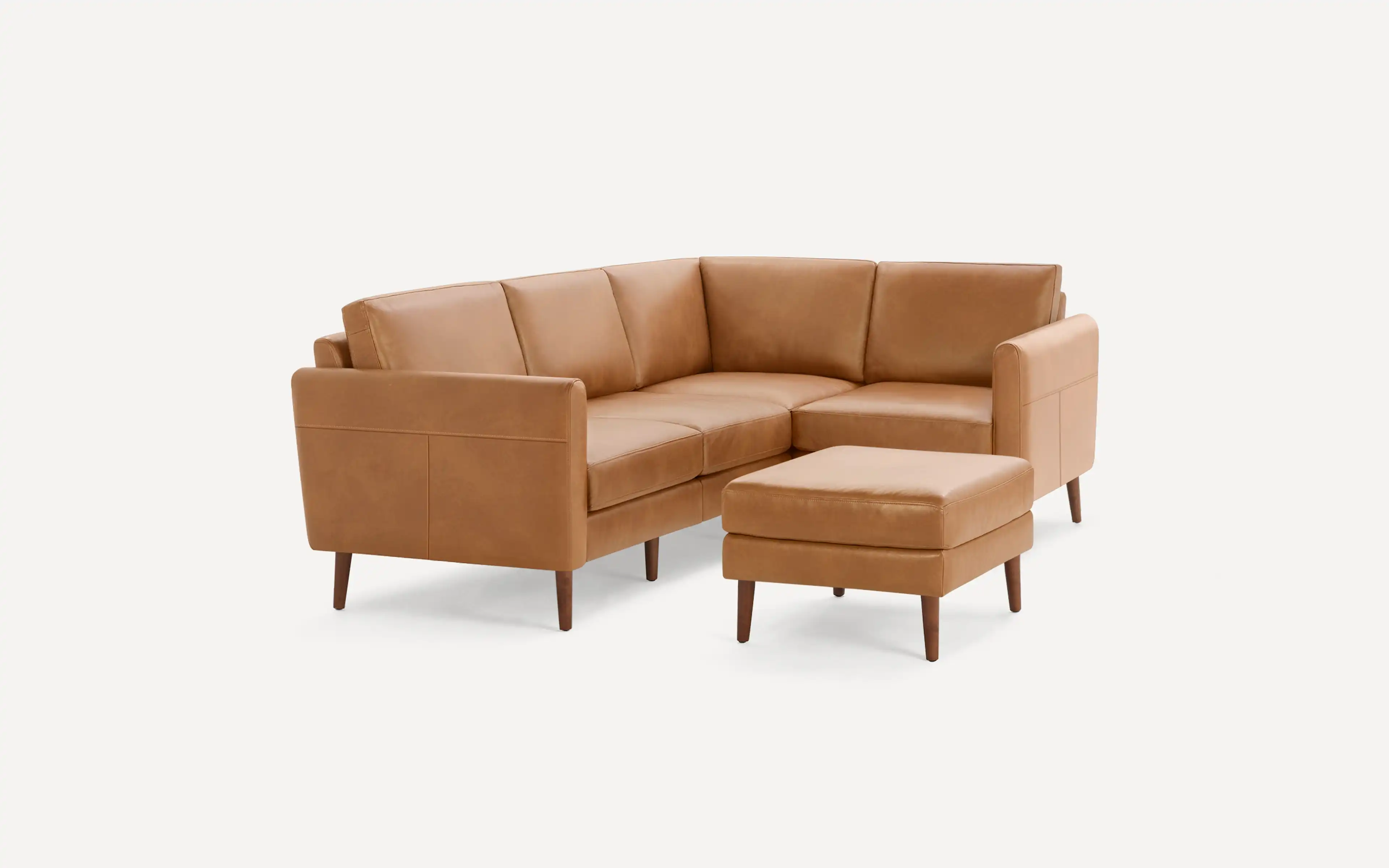 Nomad Leather 4-Seat Corner Sectional with Ottoman