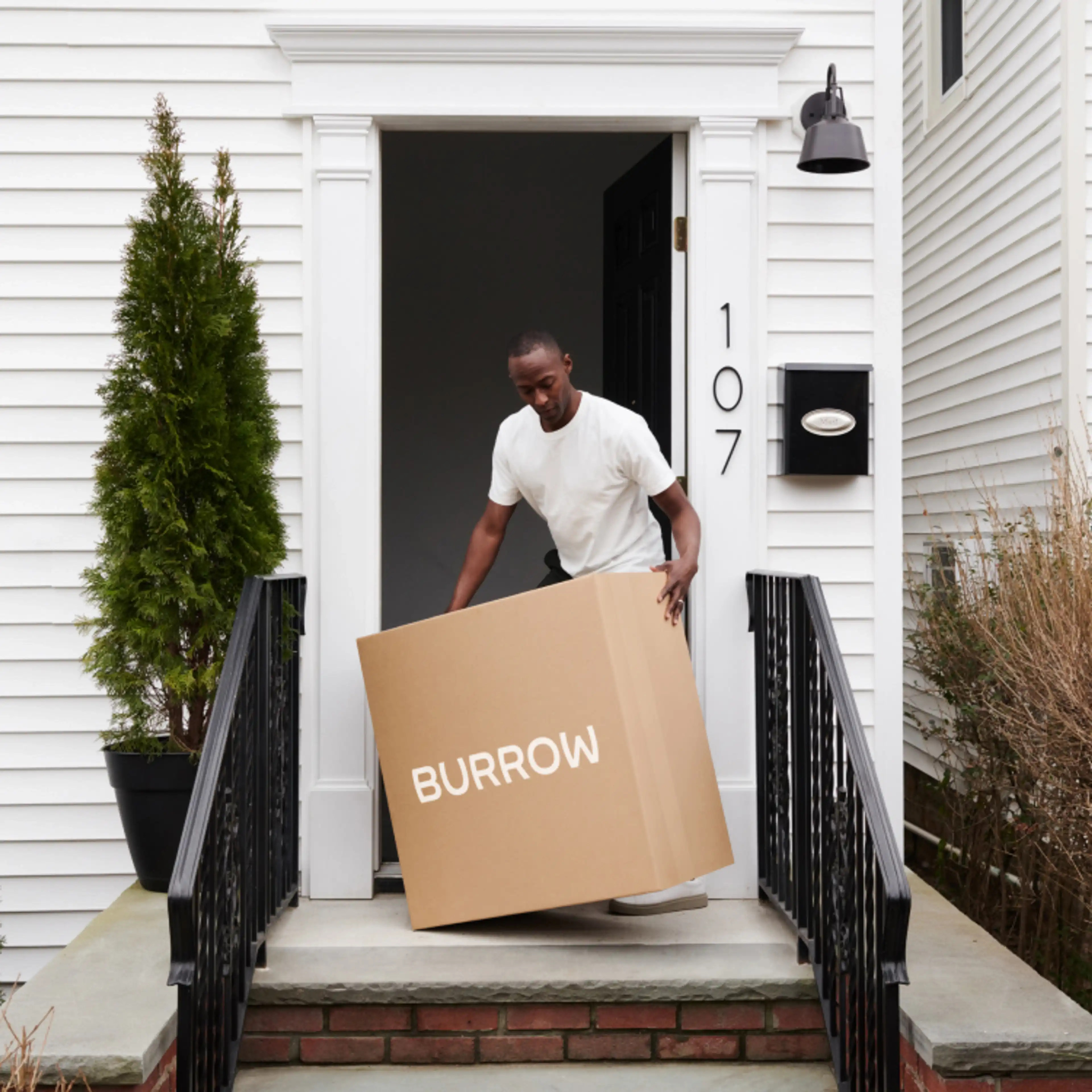 Man moves Burrow package into his home