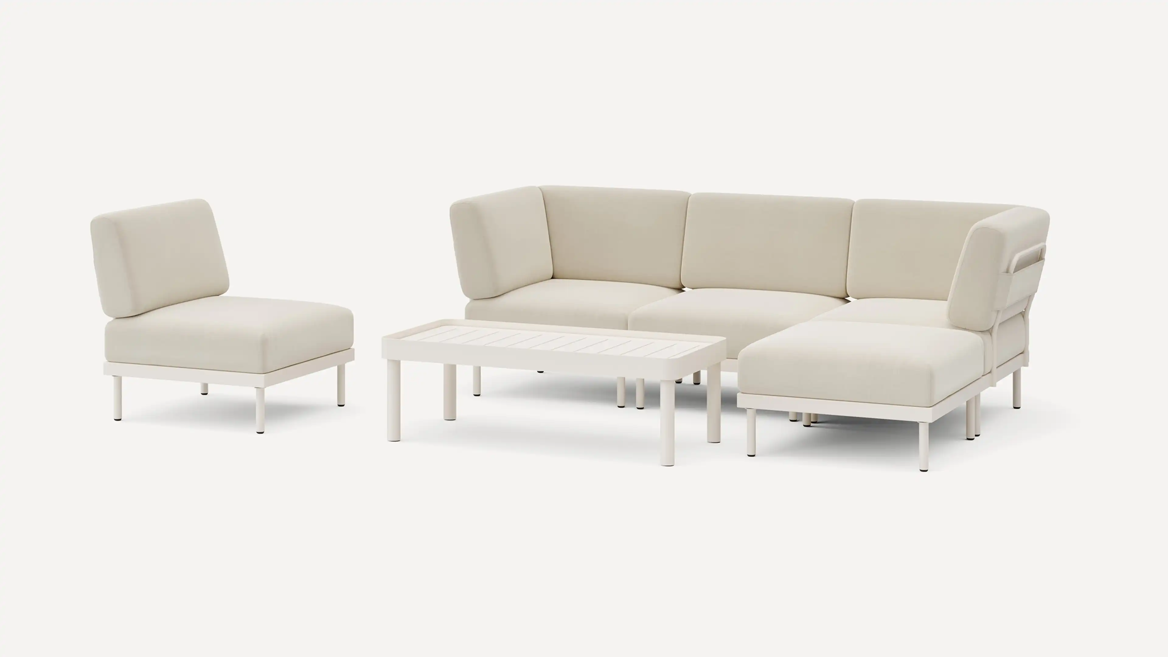 Relay Outdoor 4-Piece Sectional, Chair, & Coffee Table Set