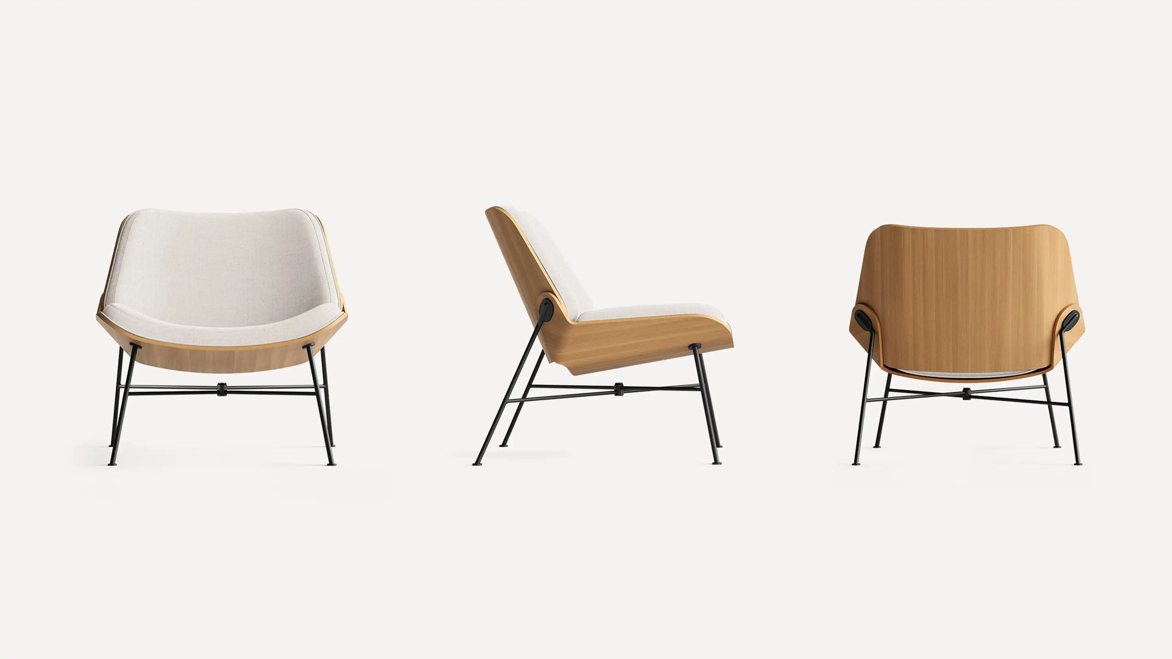 Vesper Wood & Fabric Lounge Chair - Burrow
