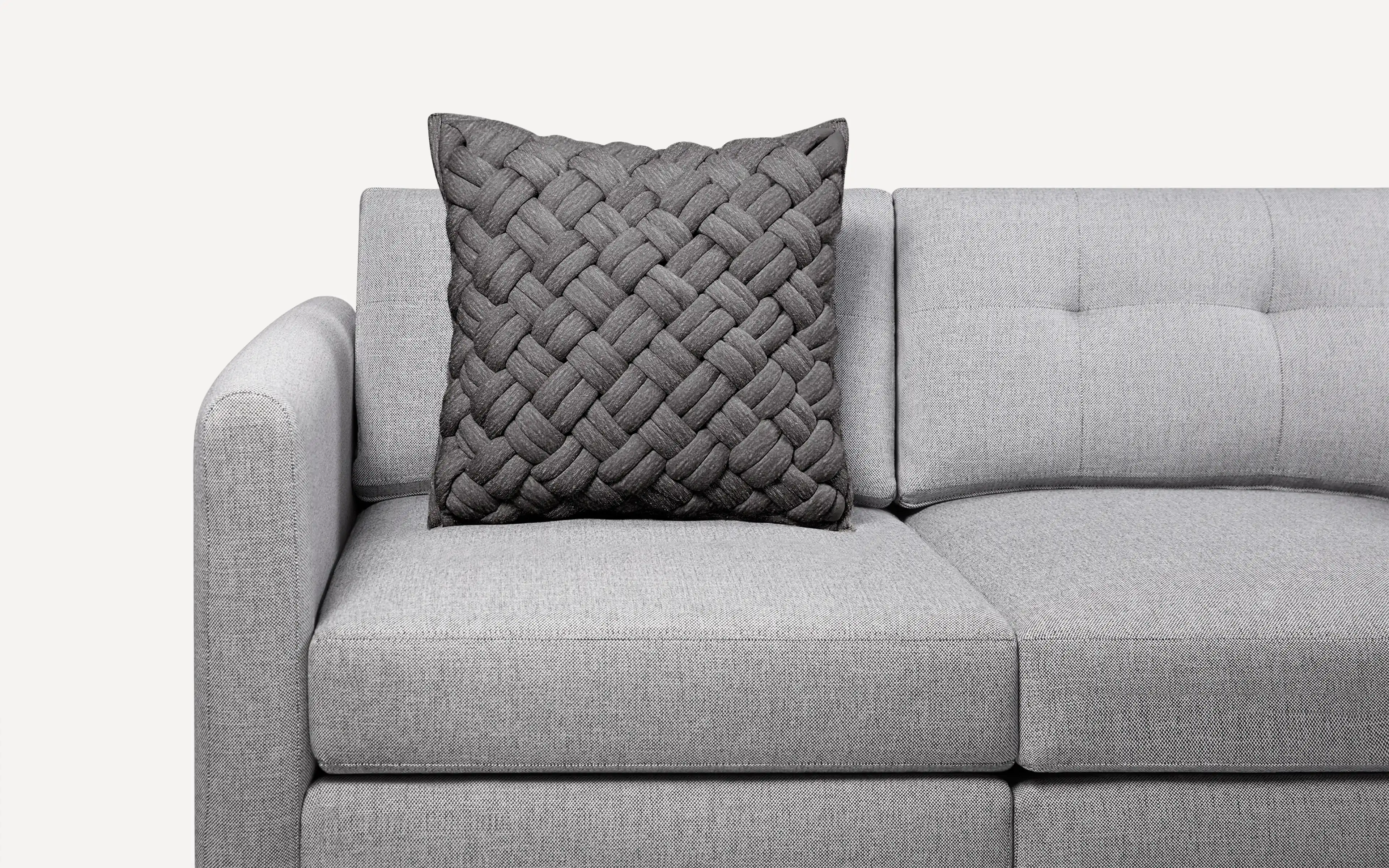 Gray Jersey Pillow Cover