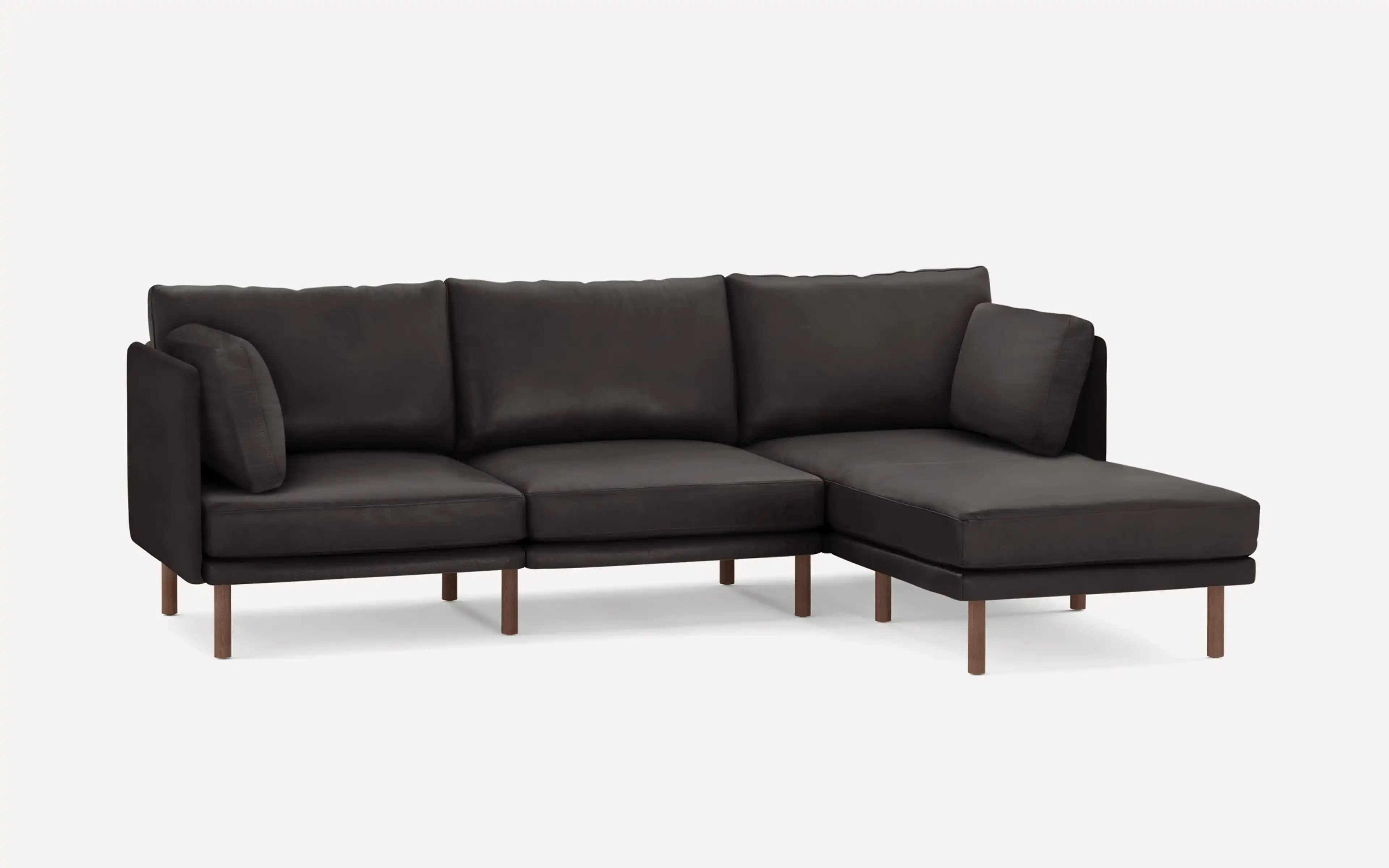 Field Leather 4-Piece Sectional Lounger