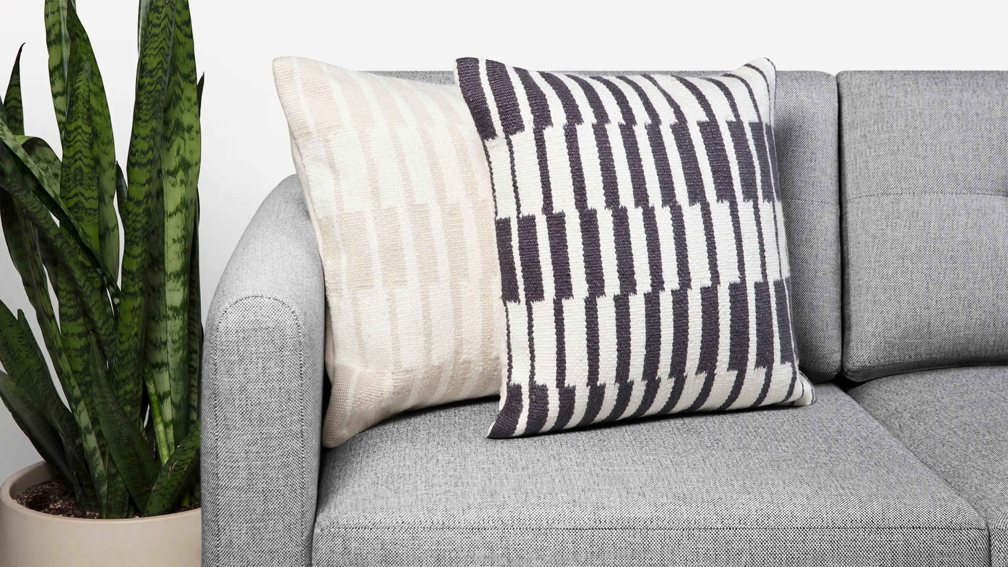 Crossfade Pillow Cover, Oat & White