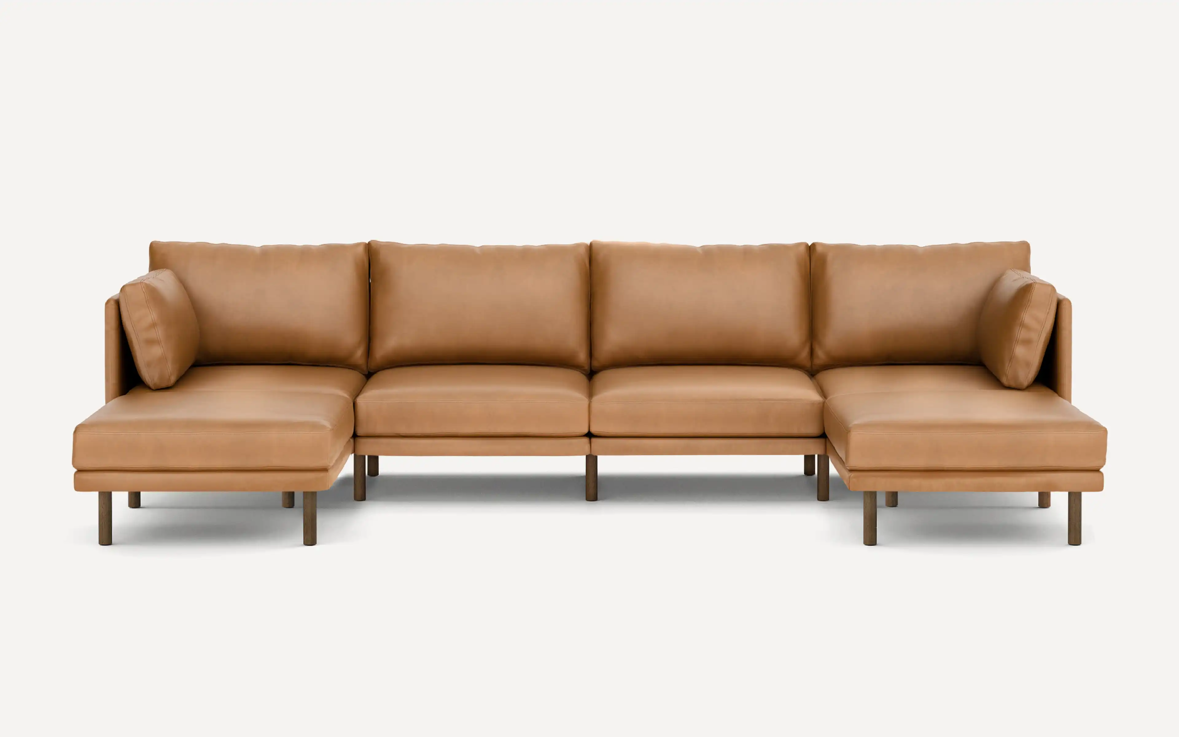 Field Leather 6-Piece Sectional Double Lounger