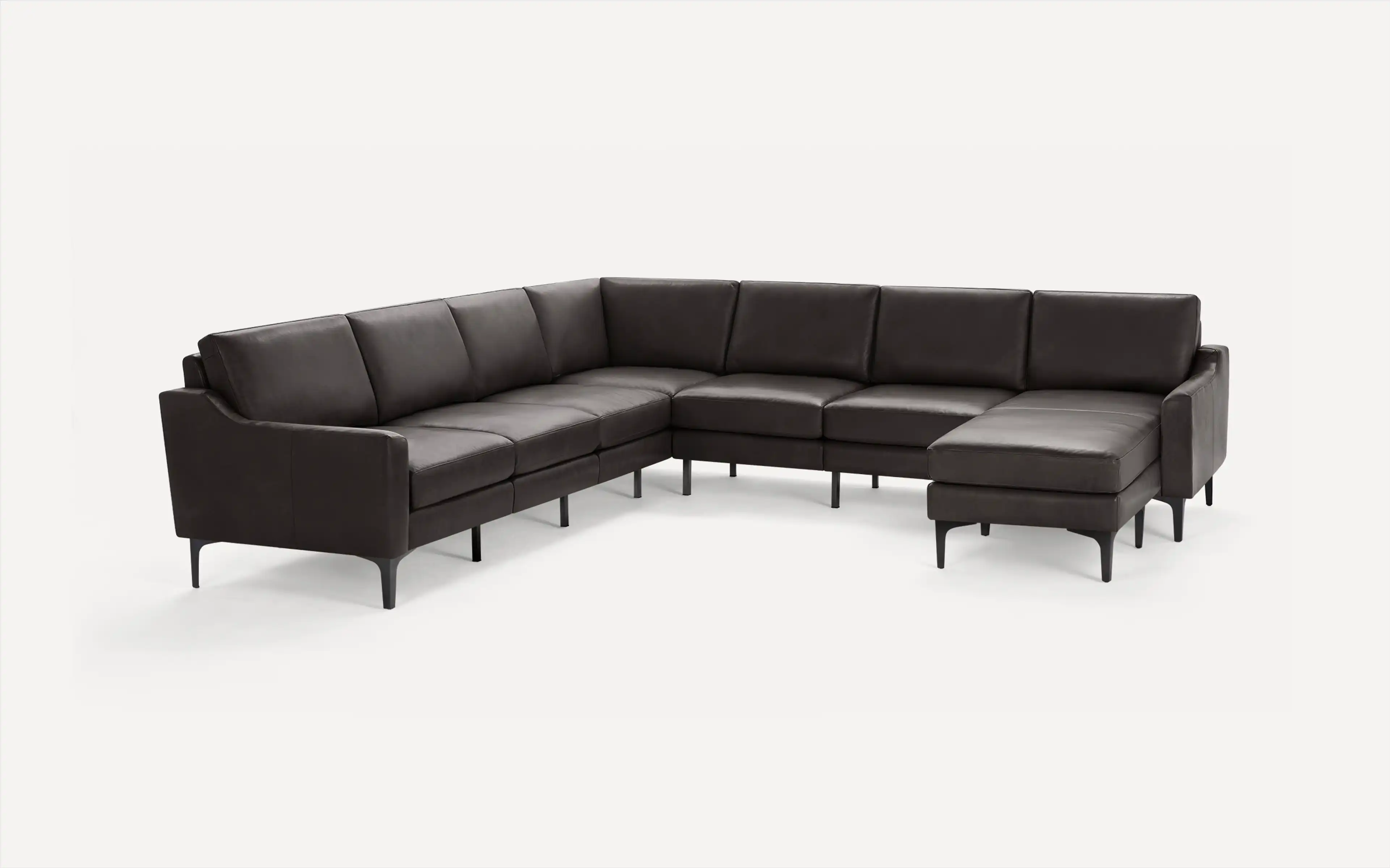 Nomad Leather 7-Seat Corner Sectional with Chaise