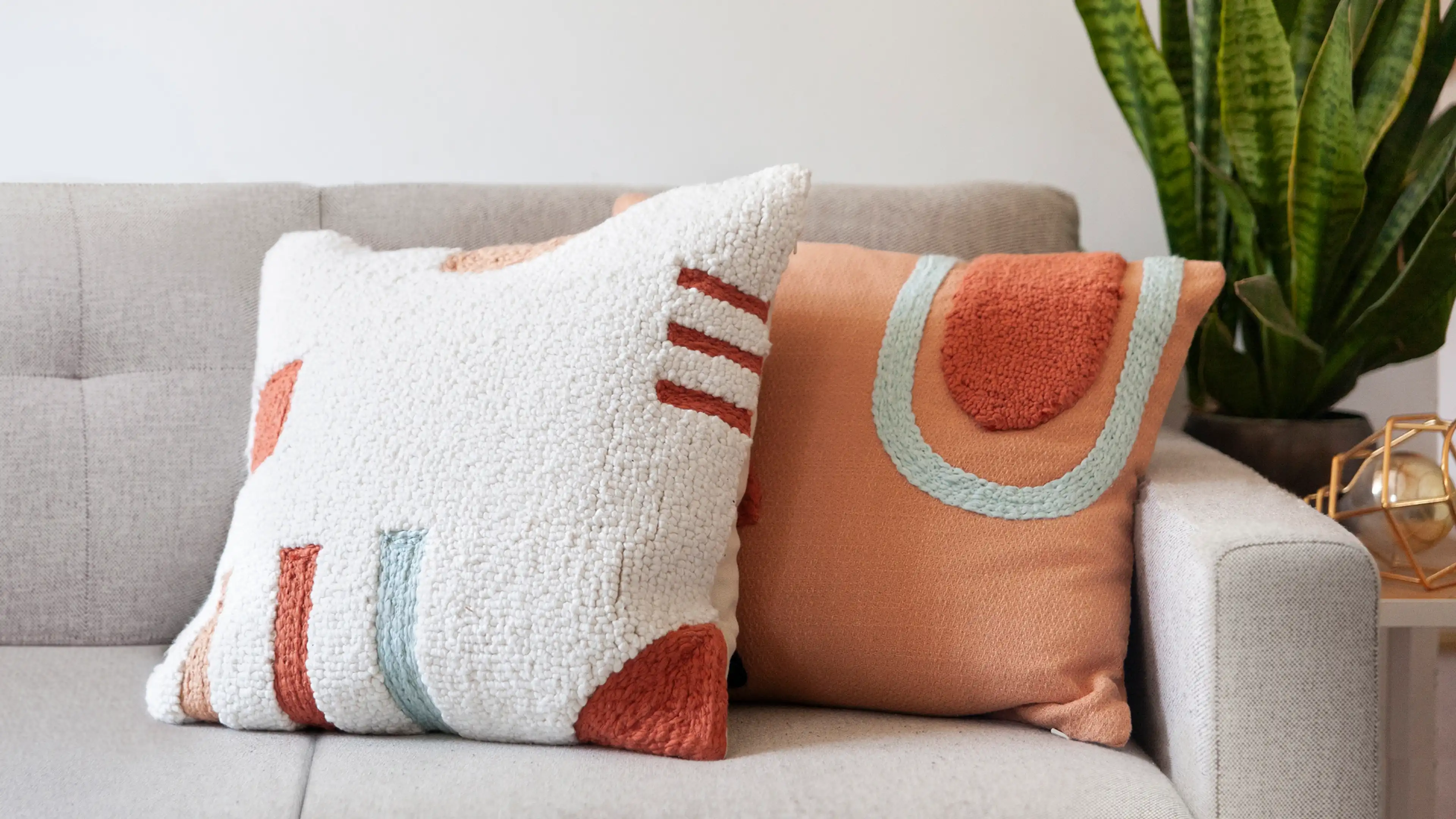 Embroidered Adobe Clay Pillow Cover