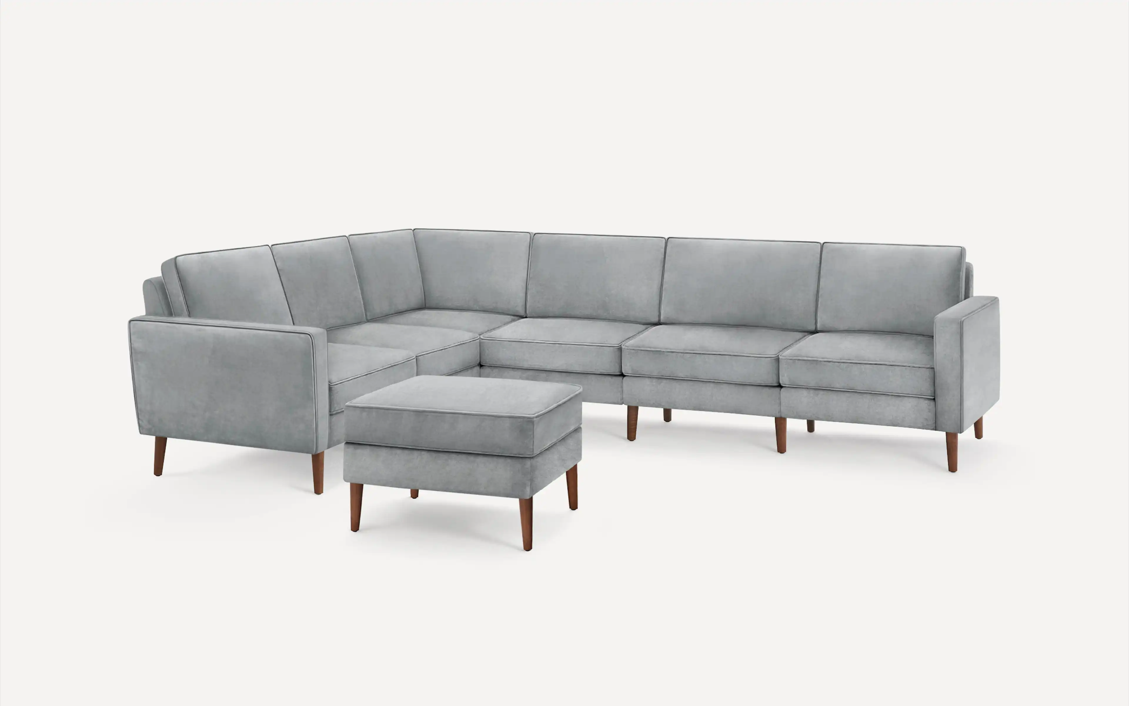 Nomad Velvet 6-Seat Corner Sectional with Ottoman