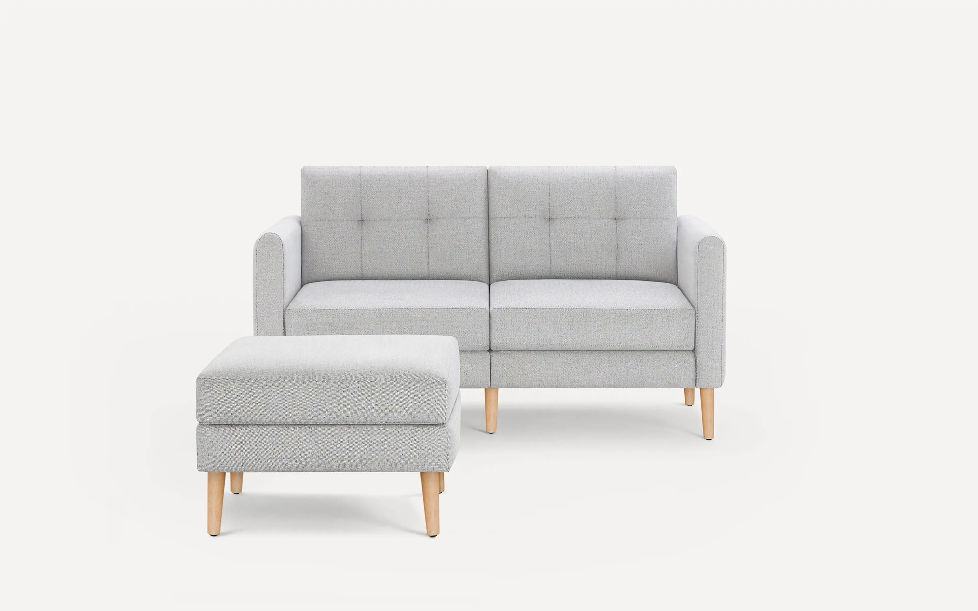 Original Nomad Loveseat with Ottoman in Crushed Gravel Fabric