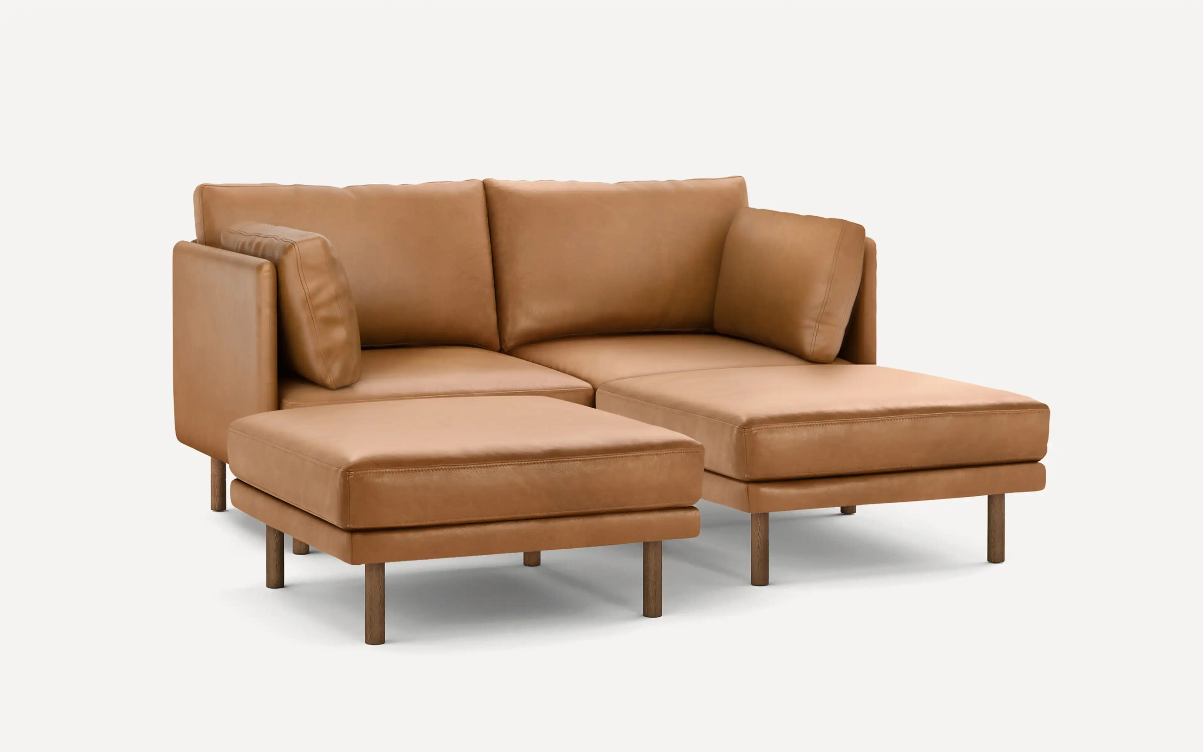 Field Leather 3-Piece Sectional Lounger