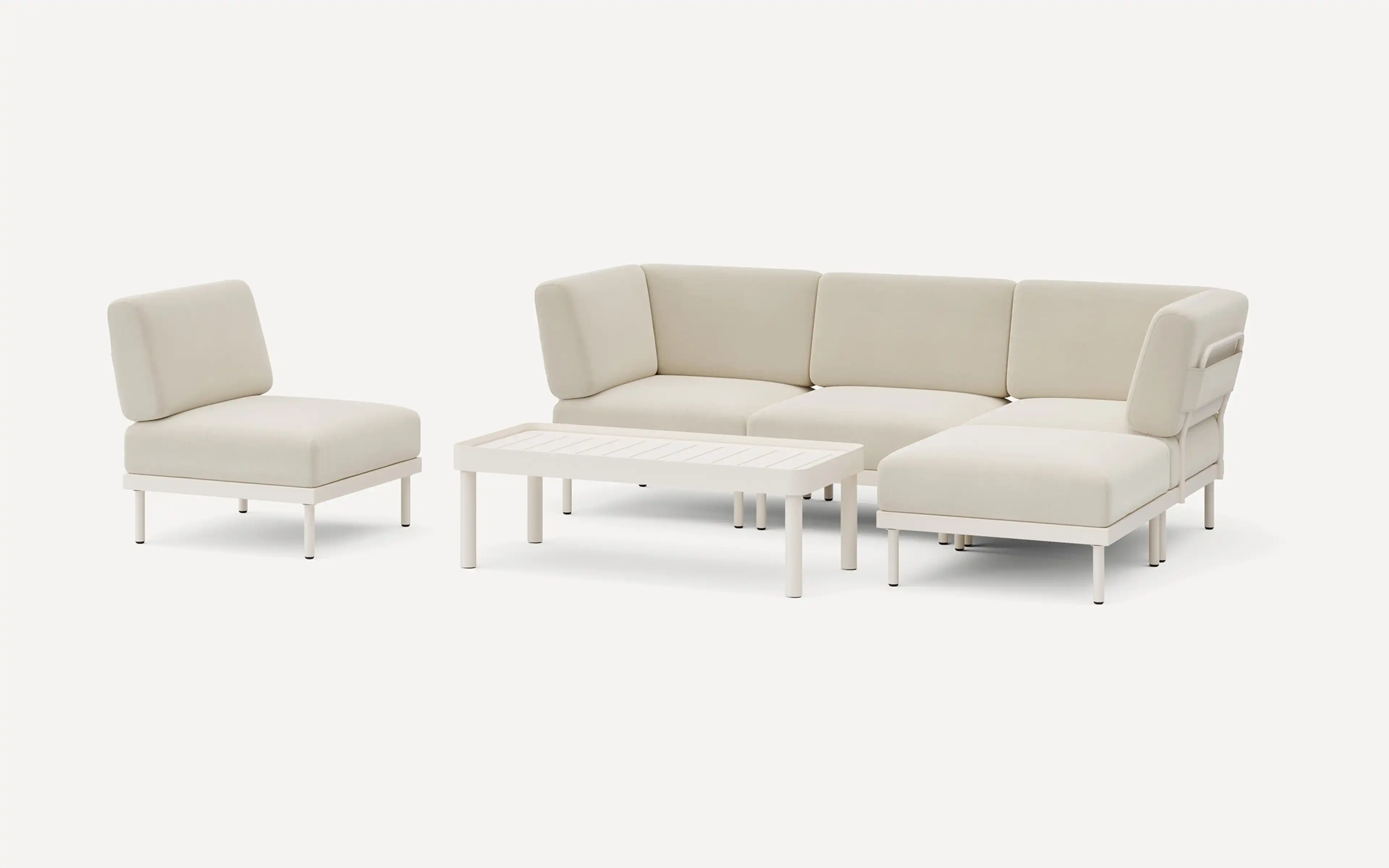 Relay Outdoor 4-Piece Sectional, Chair, & Coffee Table Set