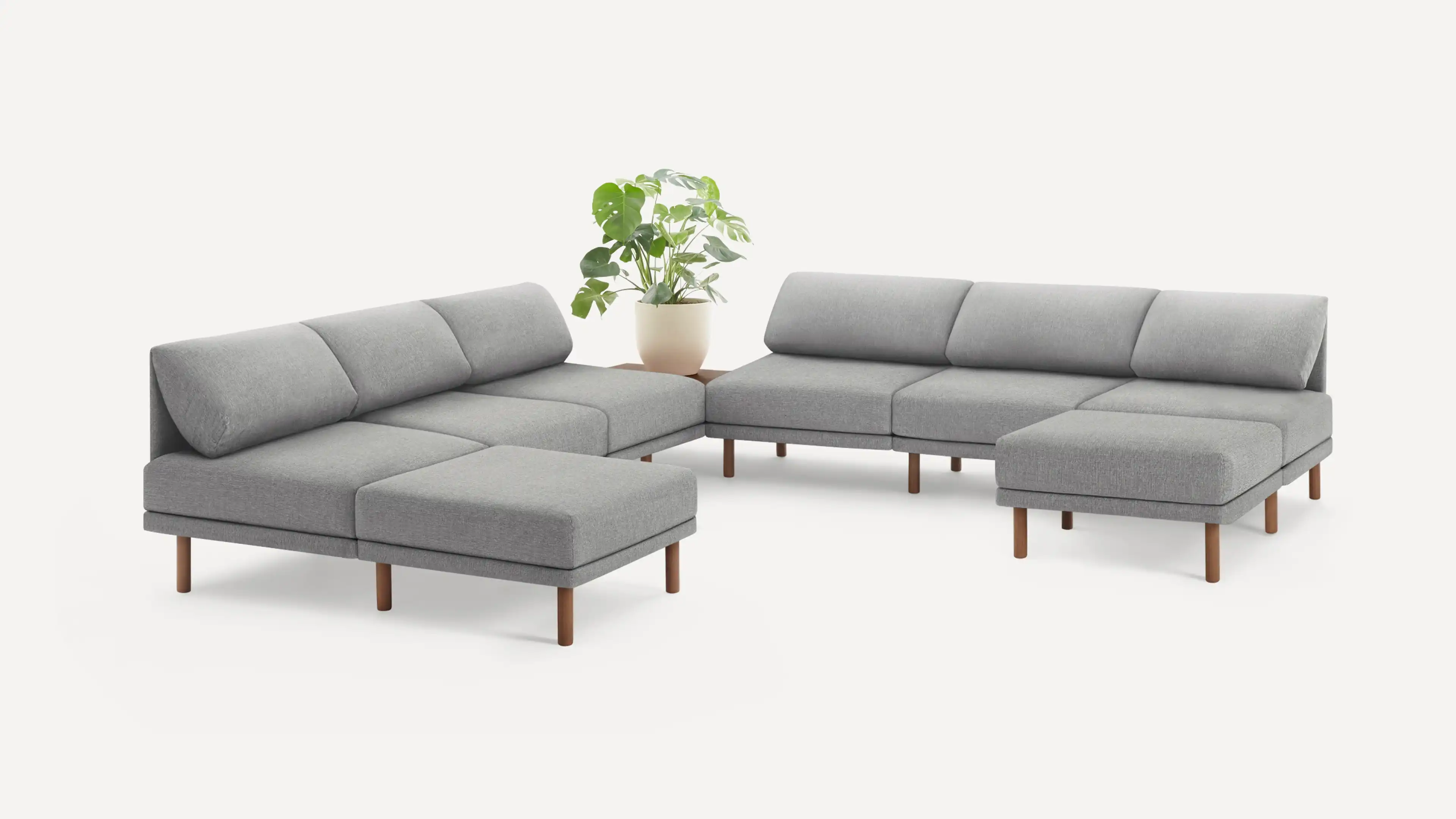 Range 8-Piece Open Sectional Double Lounger with Corner Table