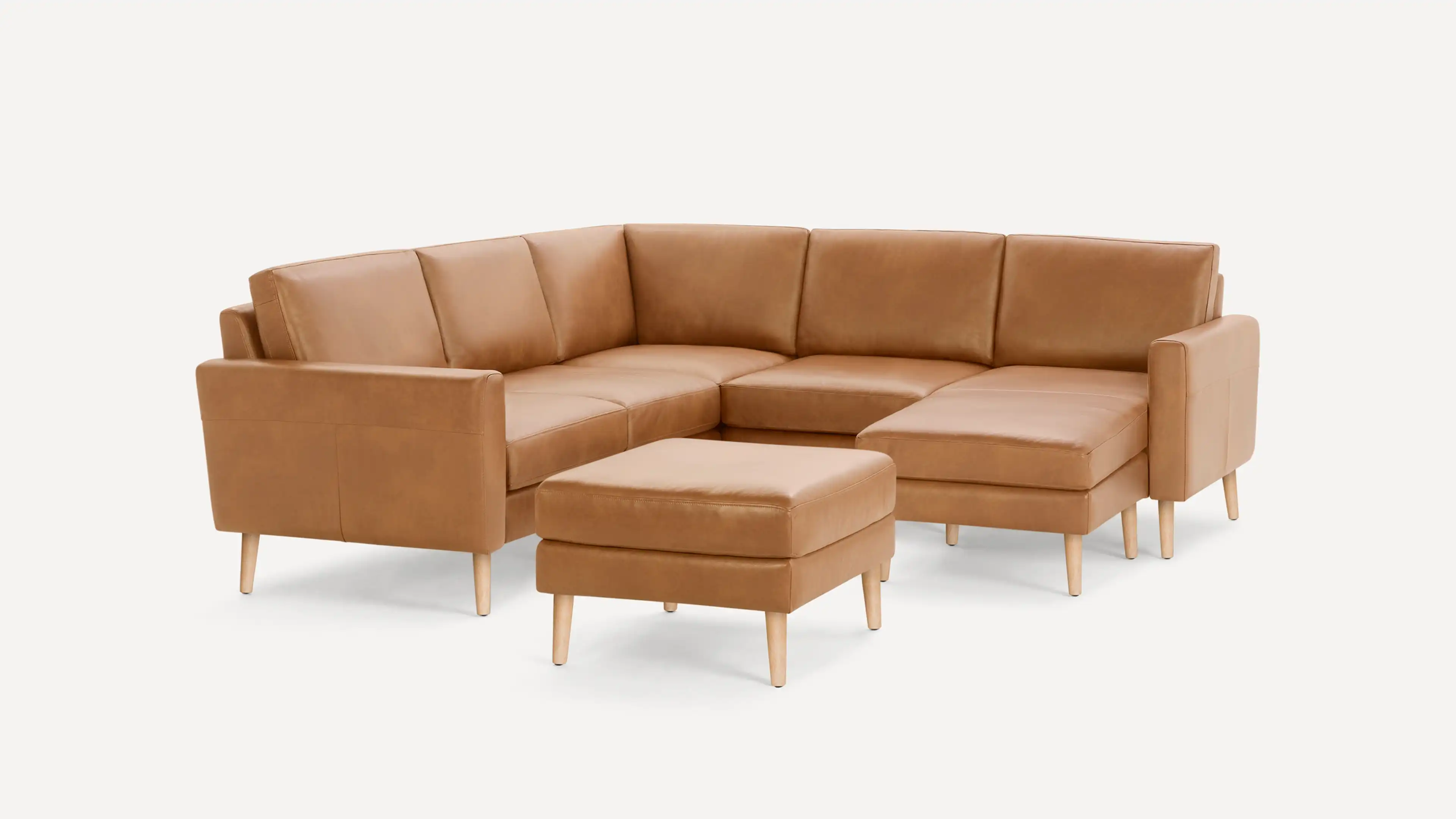Block Nomad Plus Leather 5-Seat Corner Sectional with Chaise and Ottoman