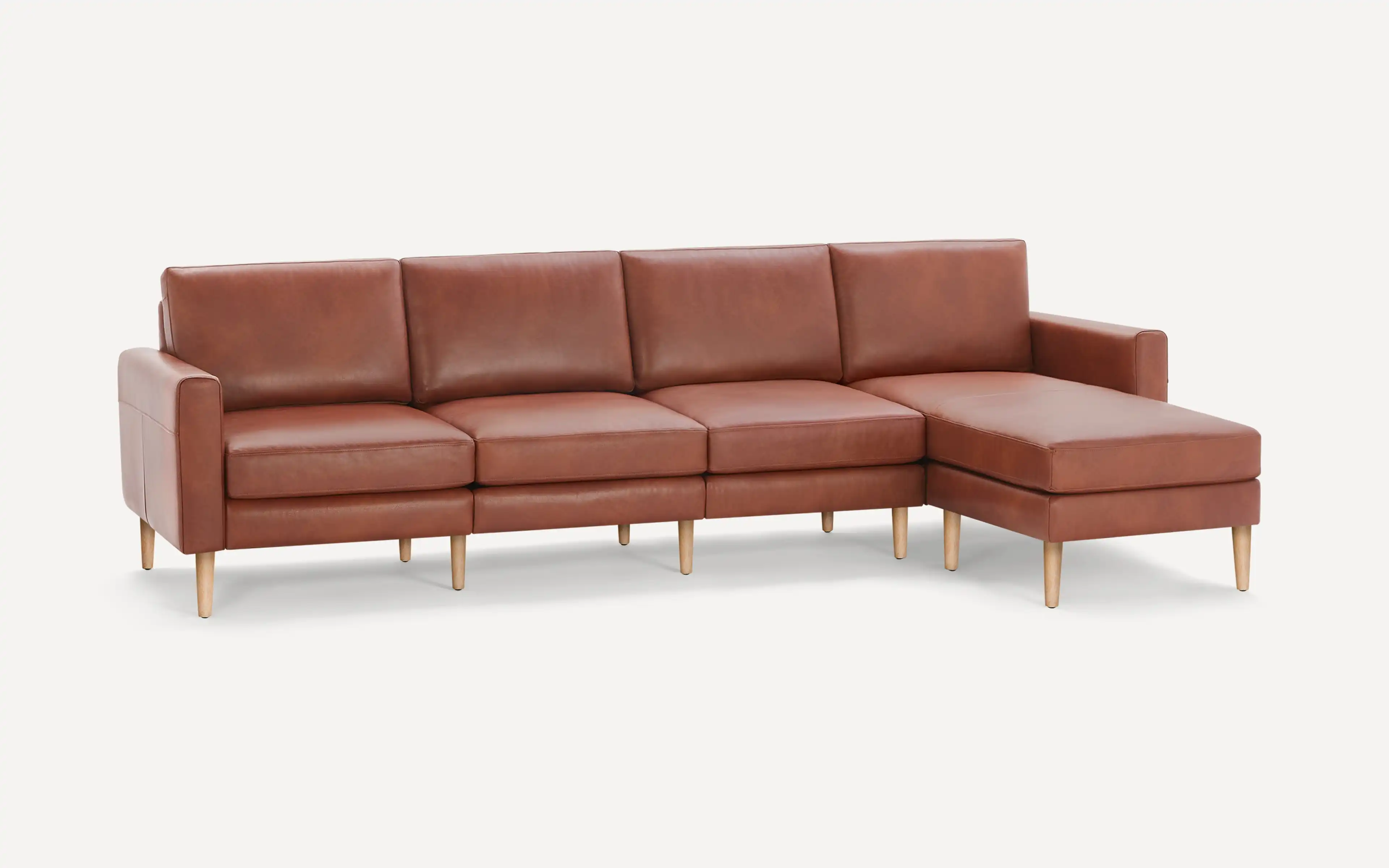 Original Nomad Chaise King Sofa in Chestnut Leather