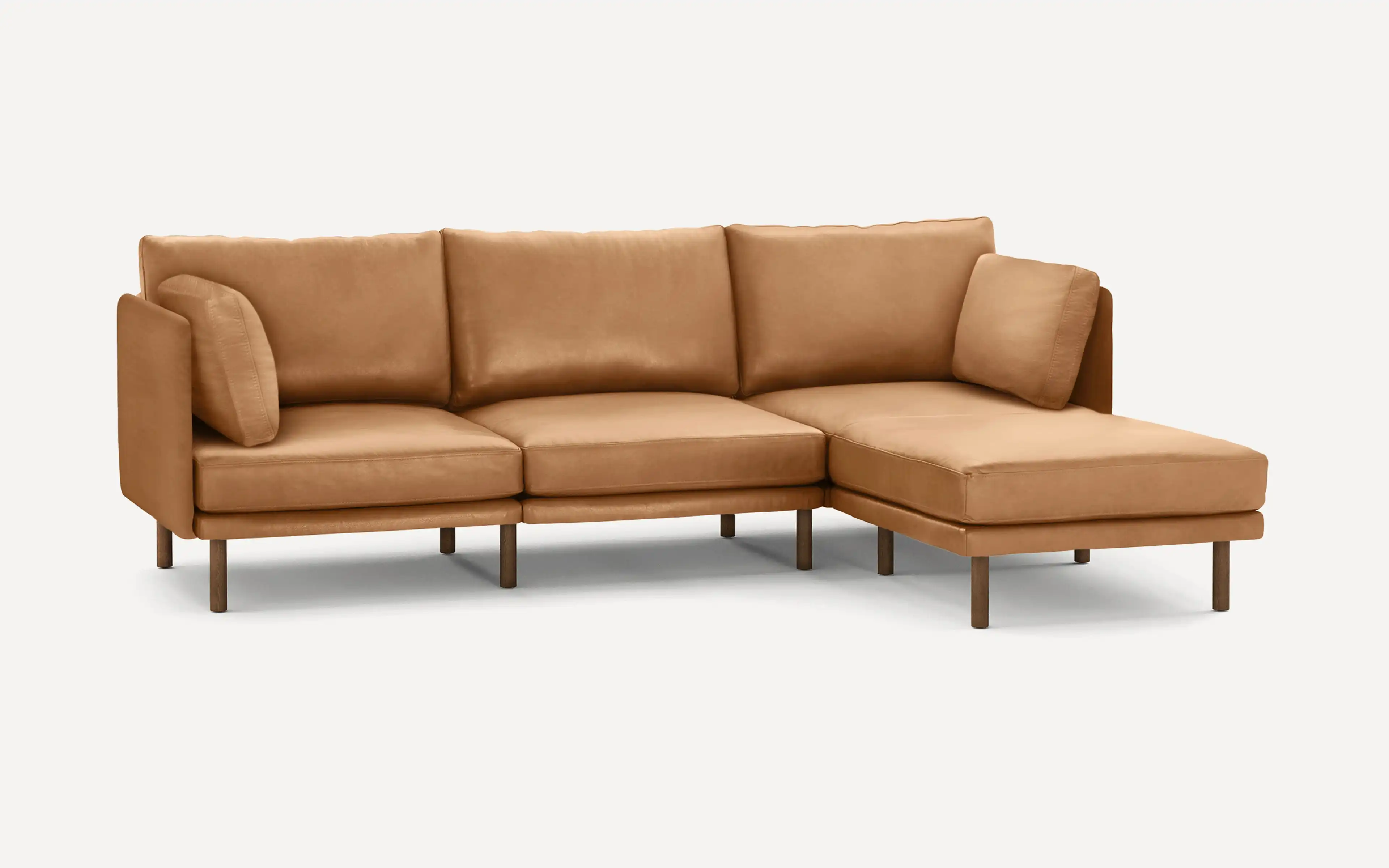 Field Leather 4-Piece Sectional Lounger