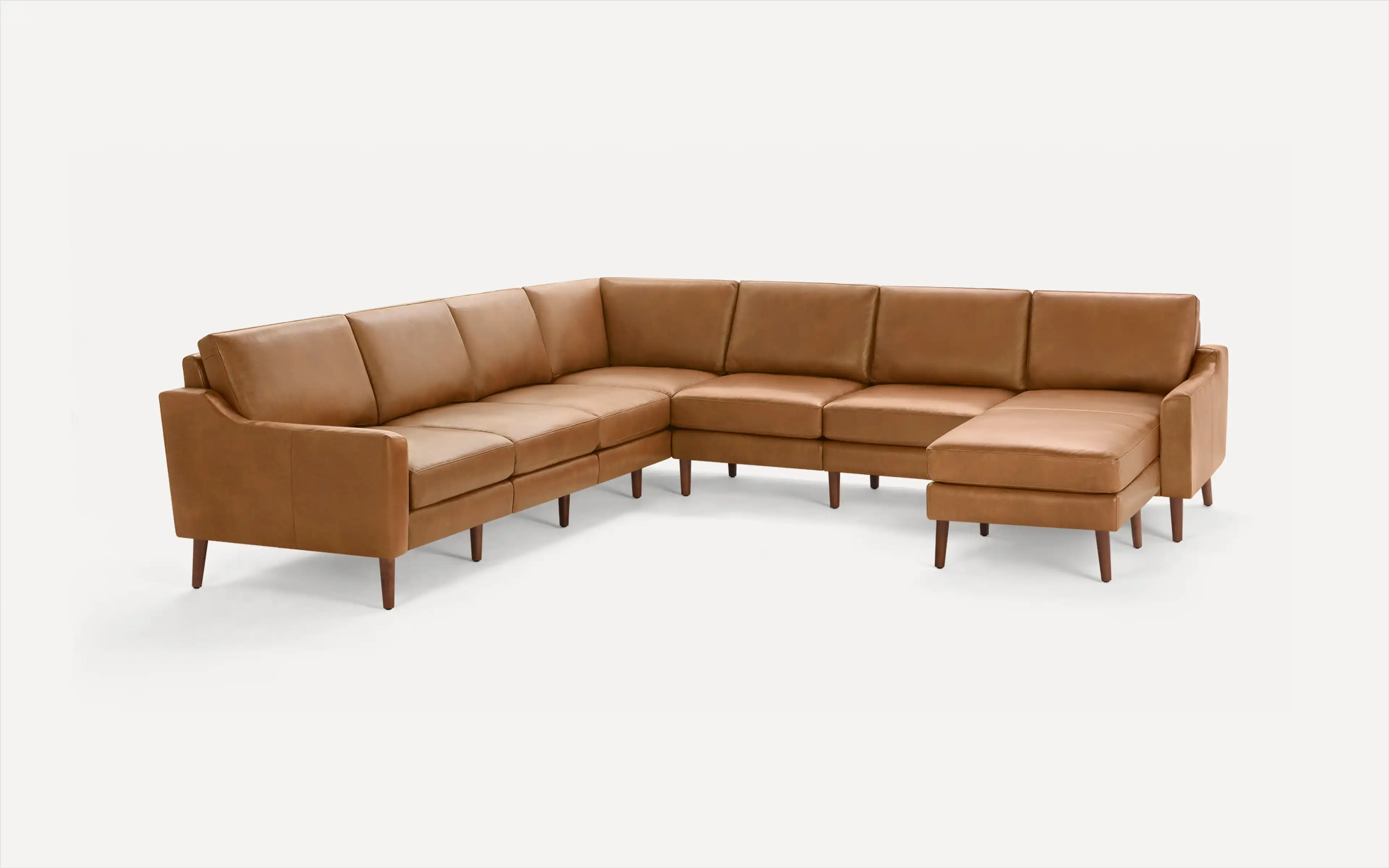 Nomad Leather 7-Seat Corner Sectional with Chaise