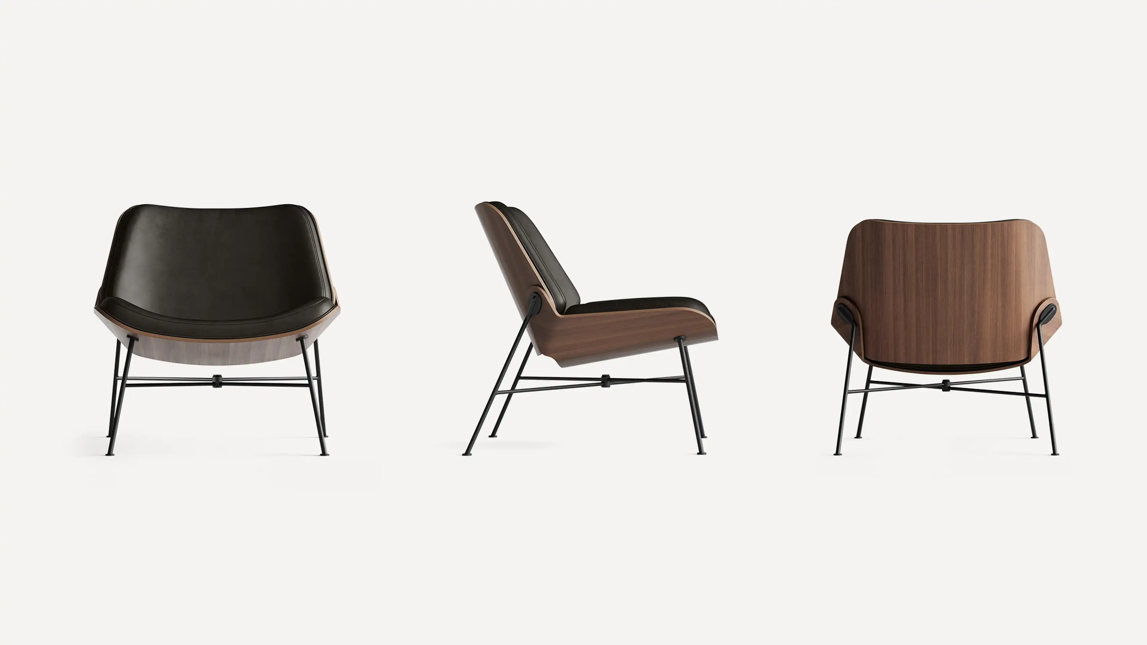 Vesper Leather & Wood Lounge Chair