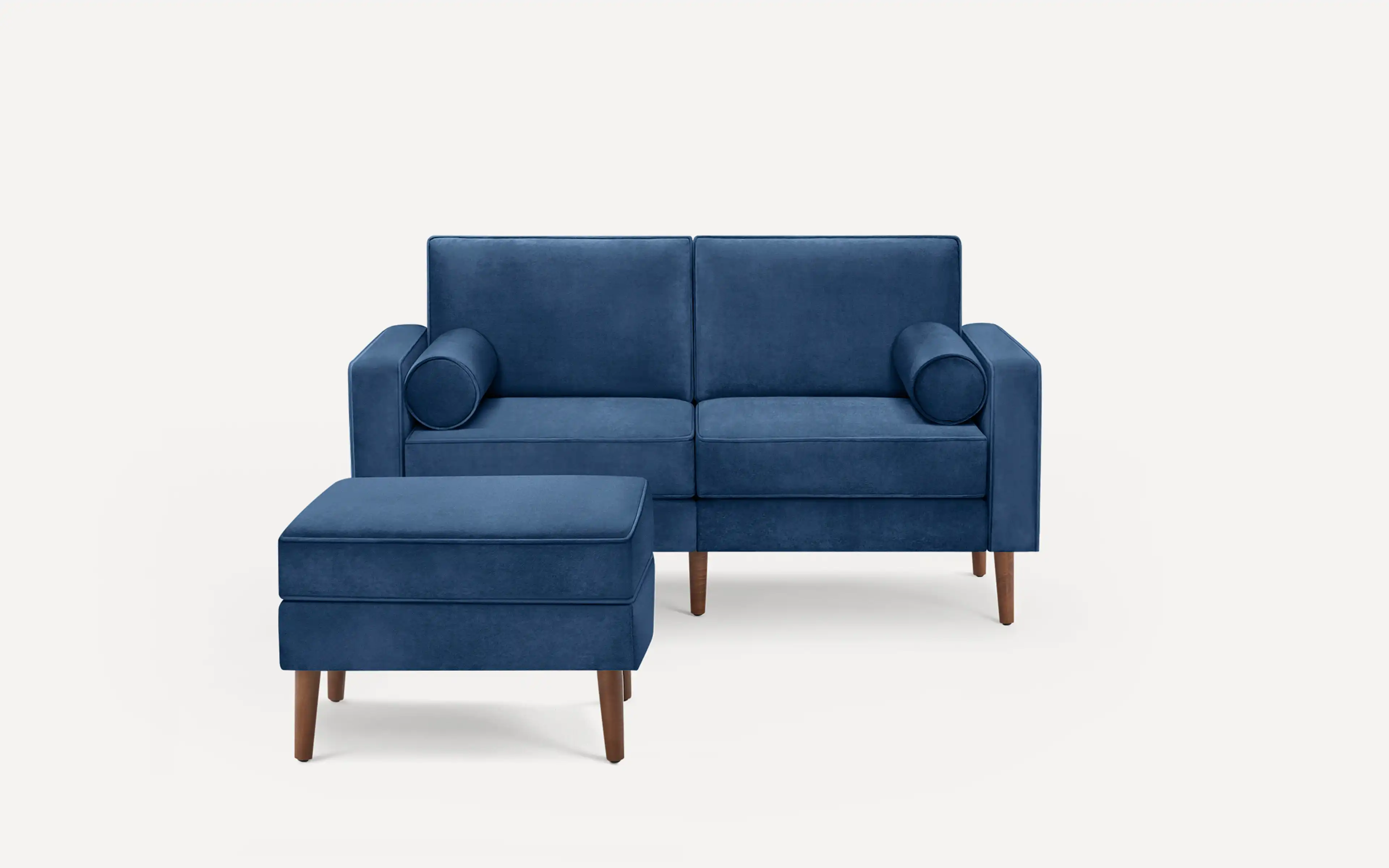 Original Nomad Loveseat with Ottoman in Midnight Velvet